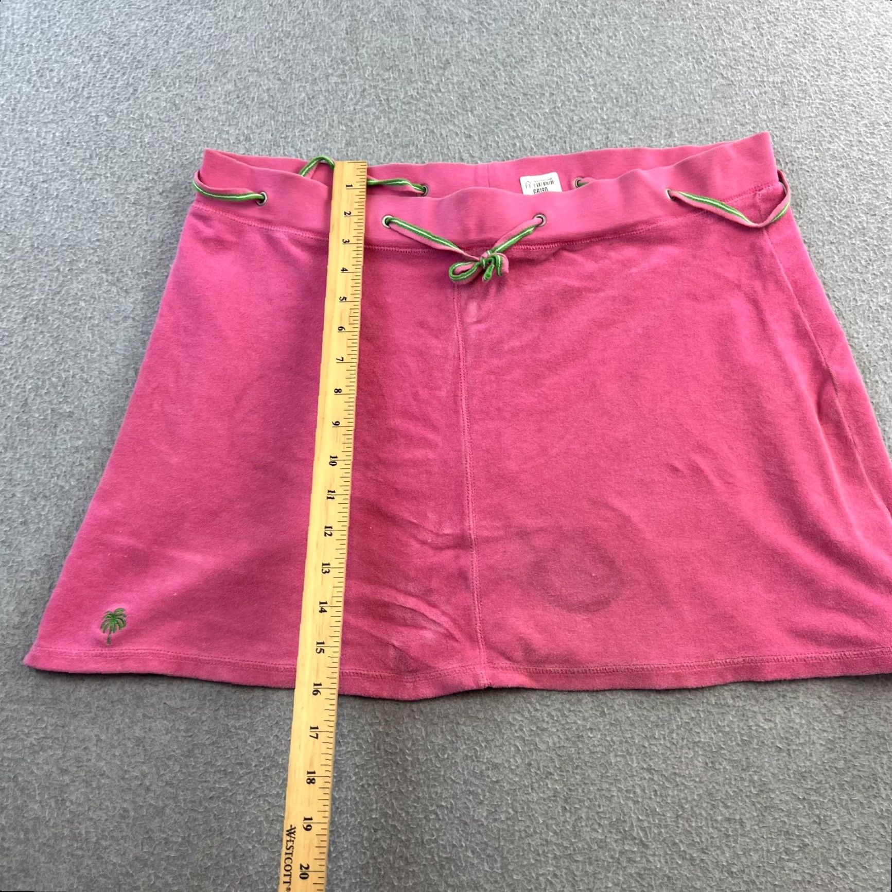 Lilly Pulitzer Lilly Pulitzer Skirt Womens Large Pink Drawstring Terrycloth Palm Tree Beachwear Skirt Size 36" / US 14 / IT 50 - 2 Thumbnail