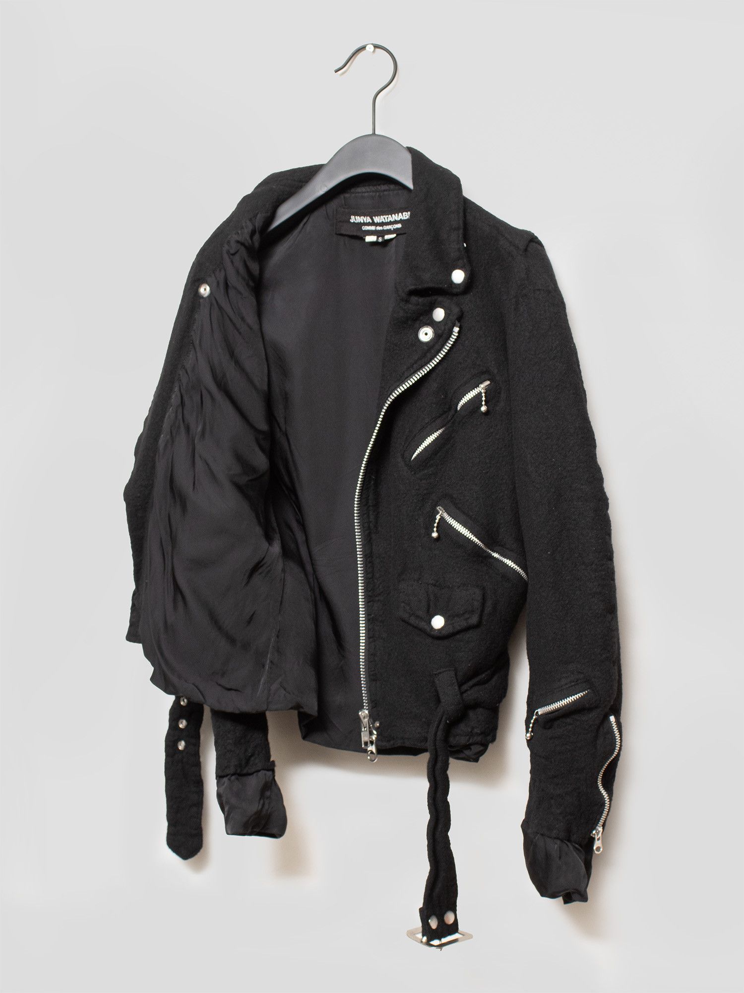 Junya Watanabe Junya Watanabe AW07 Felted Wool Biker Jacket Size US S / EU 44-46 / 1 - 3 Thumbnail