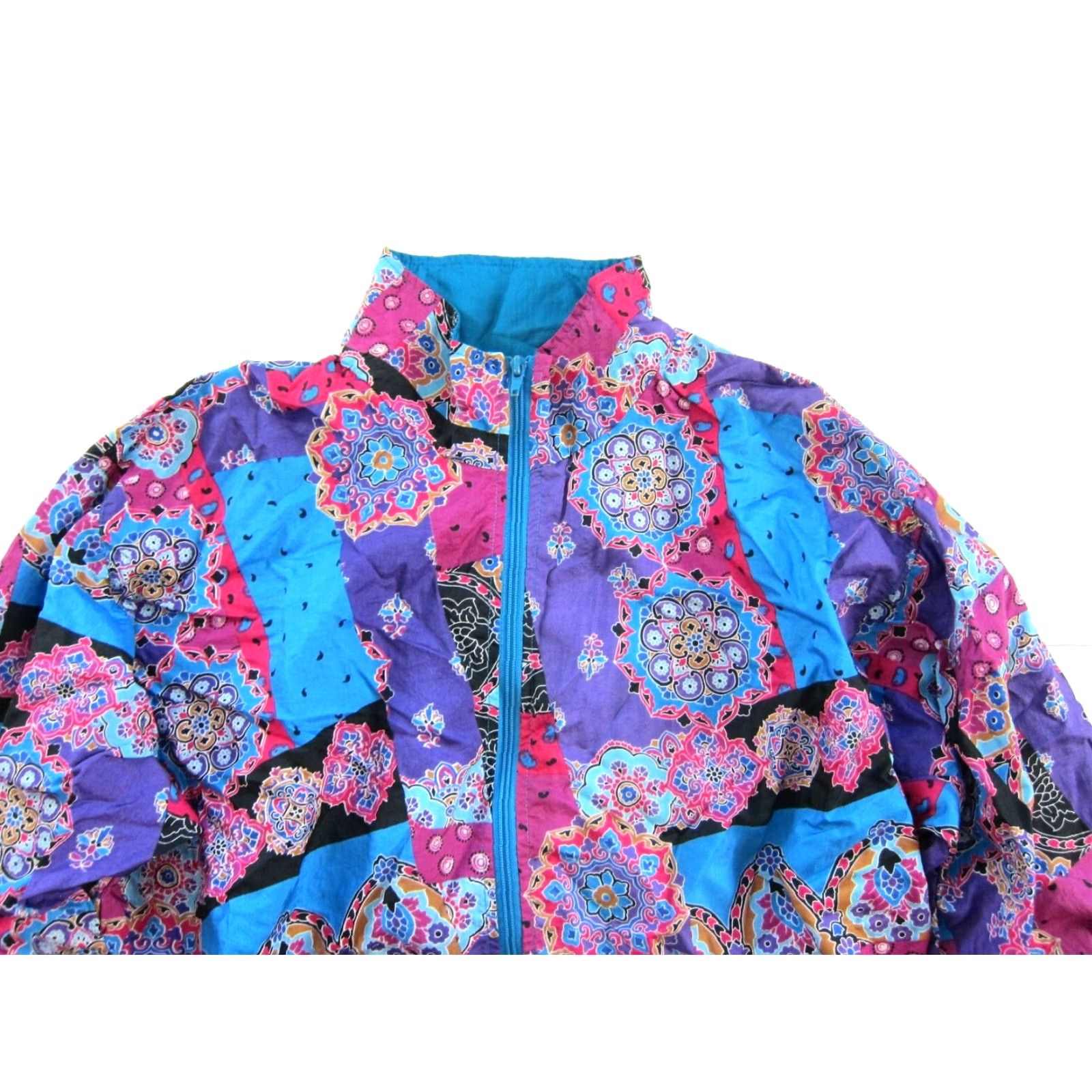 Vintage Vtg Amanda Smith Sport Nylon Pink Blue Purple Floral Paisley Zip Pocket Jacket L Size L / US 10 / IT 46 - 5 Thumbnail
