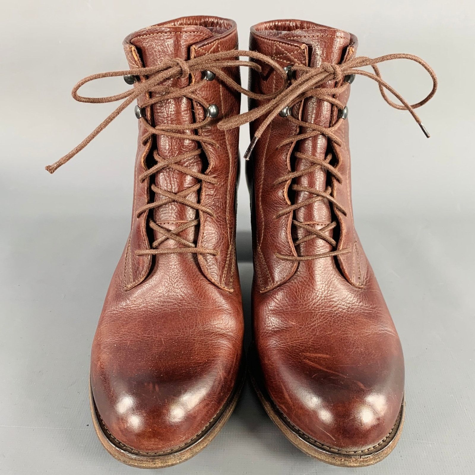 n.d.c. made by hand N.D.C. Size 10 Brown Leather Lace-Up Boots Size US 10 / IT 40 - 4 Thumbnail