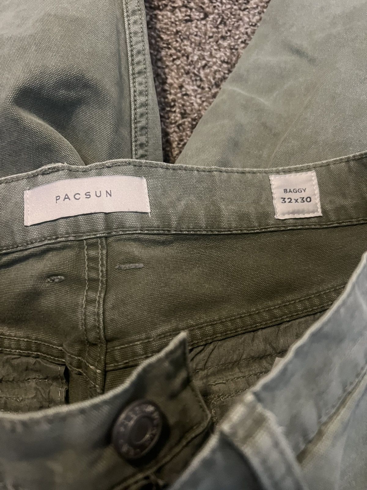 Pacsun Olive baggy cargo pants 10 inch leg opening Size US 32 / EU 48 - 4 Thumbnail