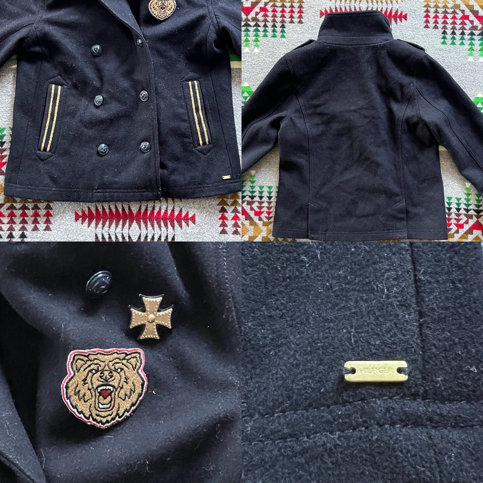 Tommy Hilfiger Tommy Hilfiger Blazer Womens Medium Navy Crest Double Breasted D5 Size M / US 6-8 / IT 42-44 - 8 Thumbnail