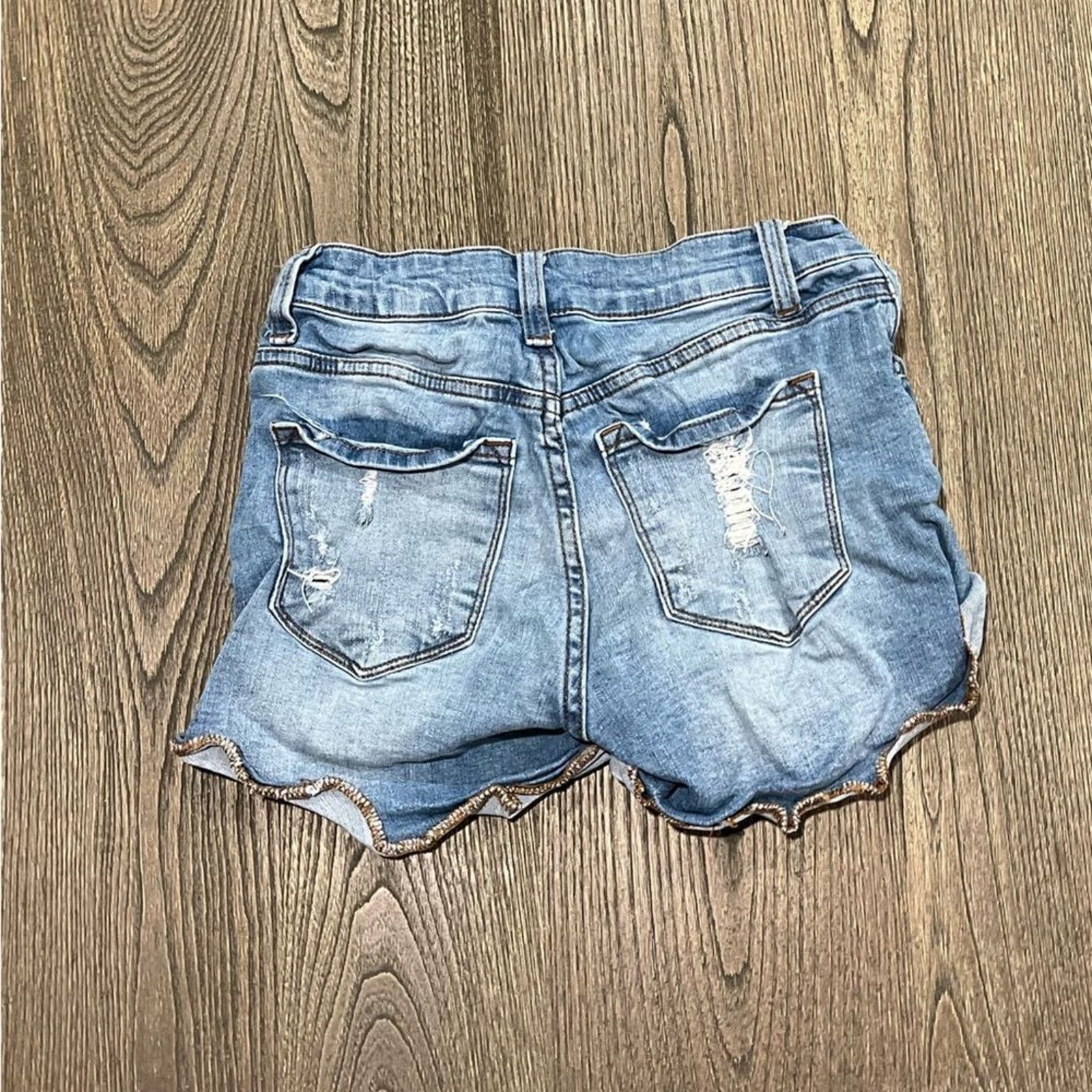Vintage Kancan Women's Shorts Distressed Frayed Cuffed Hem Size 24 Size 24" / US 00 / IT 34 - 6 Thumbnail