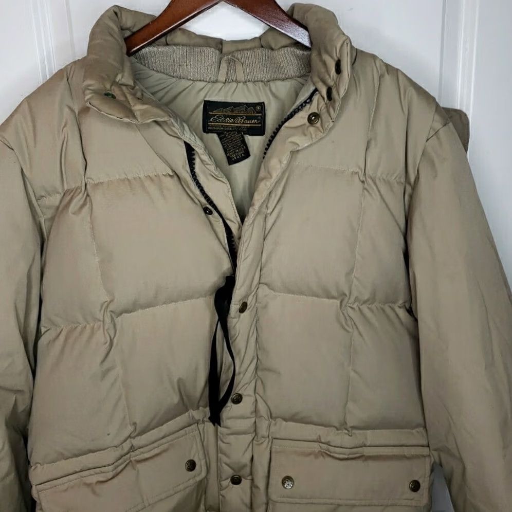 Eddie Bauer VINTAGE Eddie Bauer Jacket Mens M Brown Goose Down Hooded Puffer Tan Men USA Coat Size US M / EU 48-50 / 2 - 3 Thumbnail