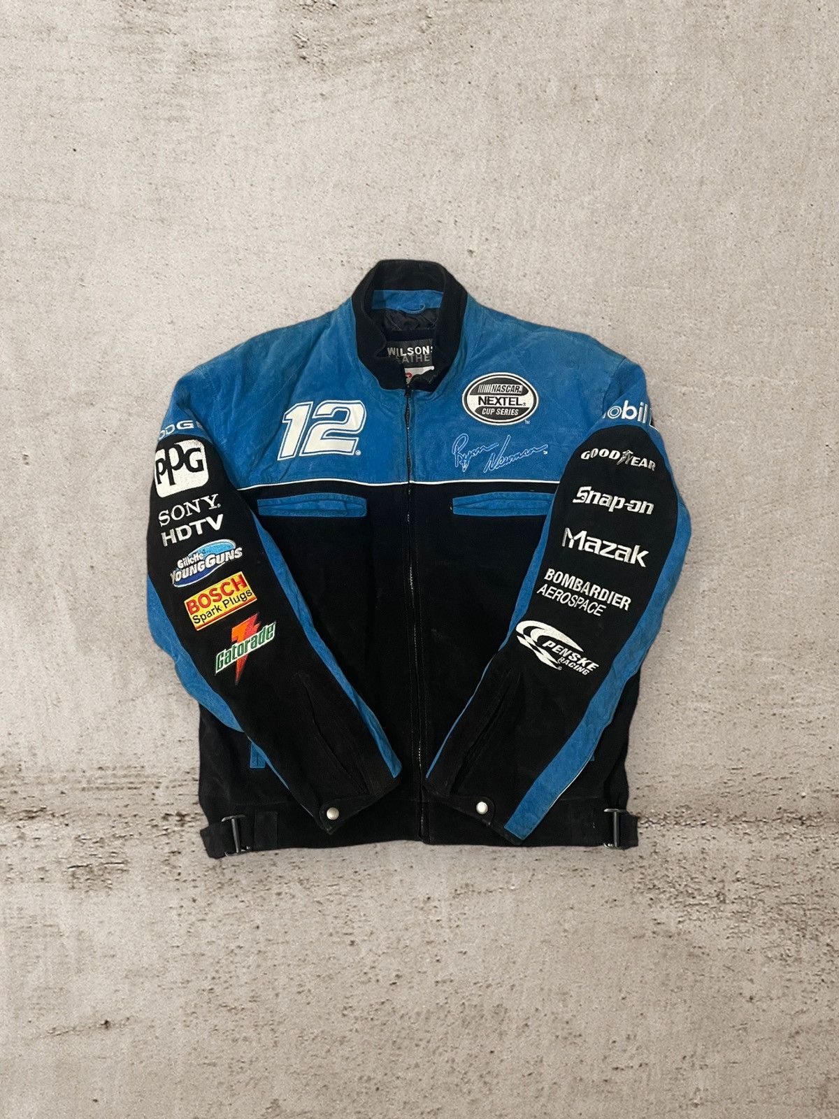 Vintage Vinatge nascar raicing leather jacket Gatorade gillet Bosch