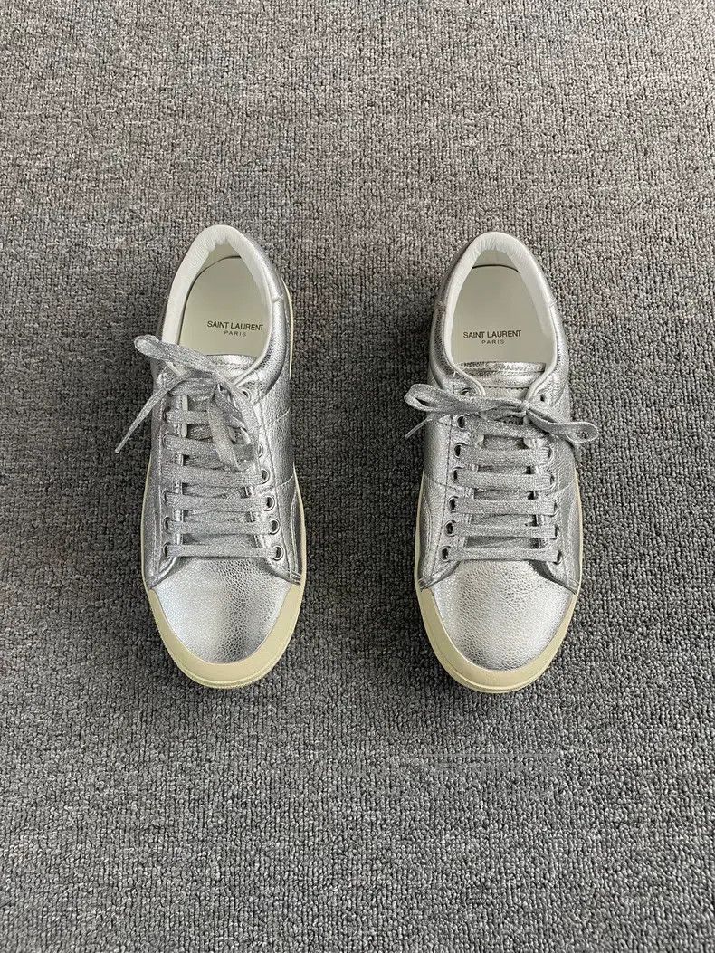 Saint Laurent Paris Saint Laurent Paris Silver Plated Sneakers Size US 9 / EU 42 - 2 Thumbnail