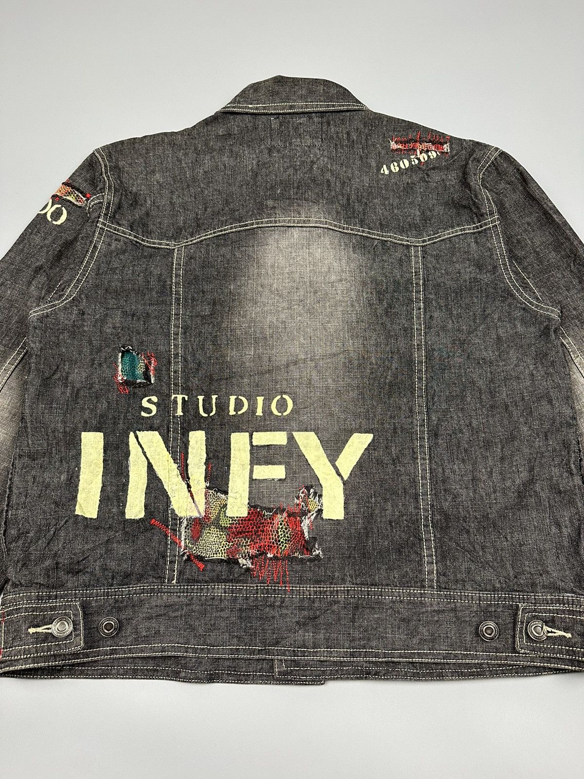 Japanese Brand Distressed K Company Sashiko Boro Denim Jacket Size US L / EU 52-54 / 3 - 7 Thumbnail