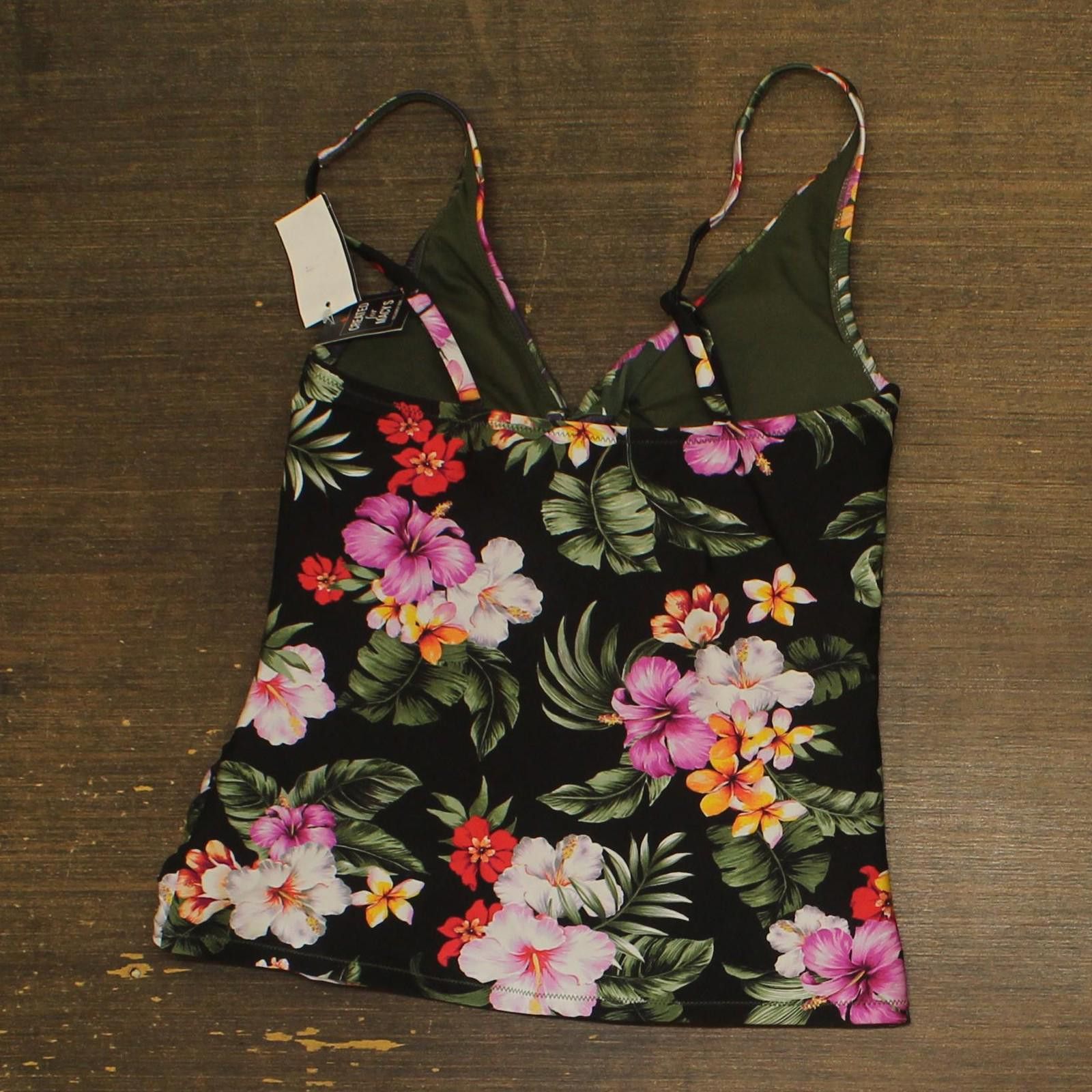 Bar III Nwt Bar Iii Shirred Tankini Top Mbth25439 Multi Black M Size ONE SIZE - 2 Thumbnail