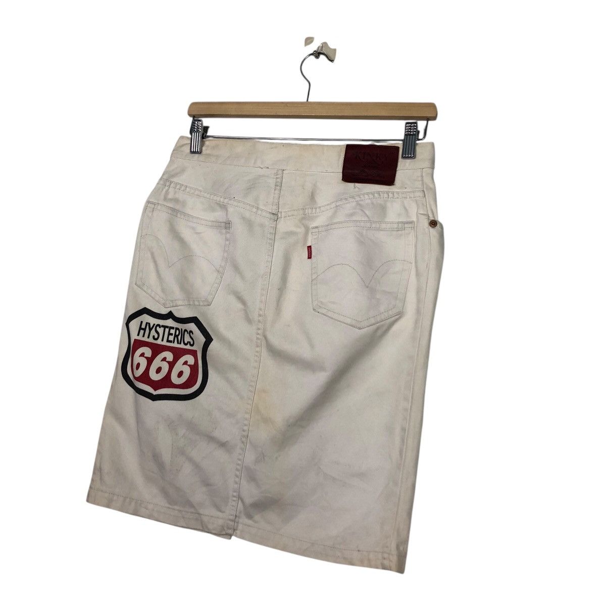 Hysteric Glamour Vintage Hysteric Glamour Kinky Jeans White Denim Logo Skirt Size 30" / US 8 / IT 44 - 11 Thumbnail