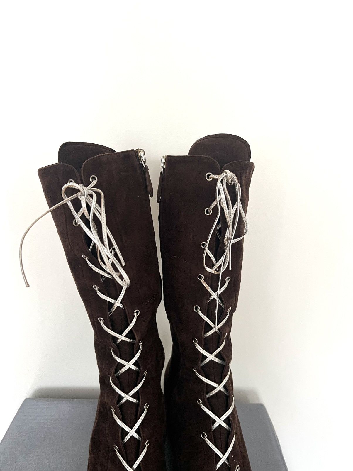 Miu Miu Brown Suede Miu Miu Boots – Size 39 – Good Condition Size US 8 / IT 38 - 8 Thumbnail