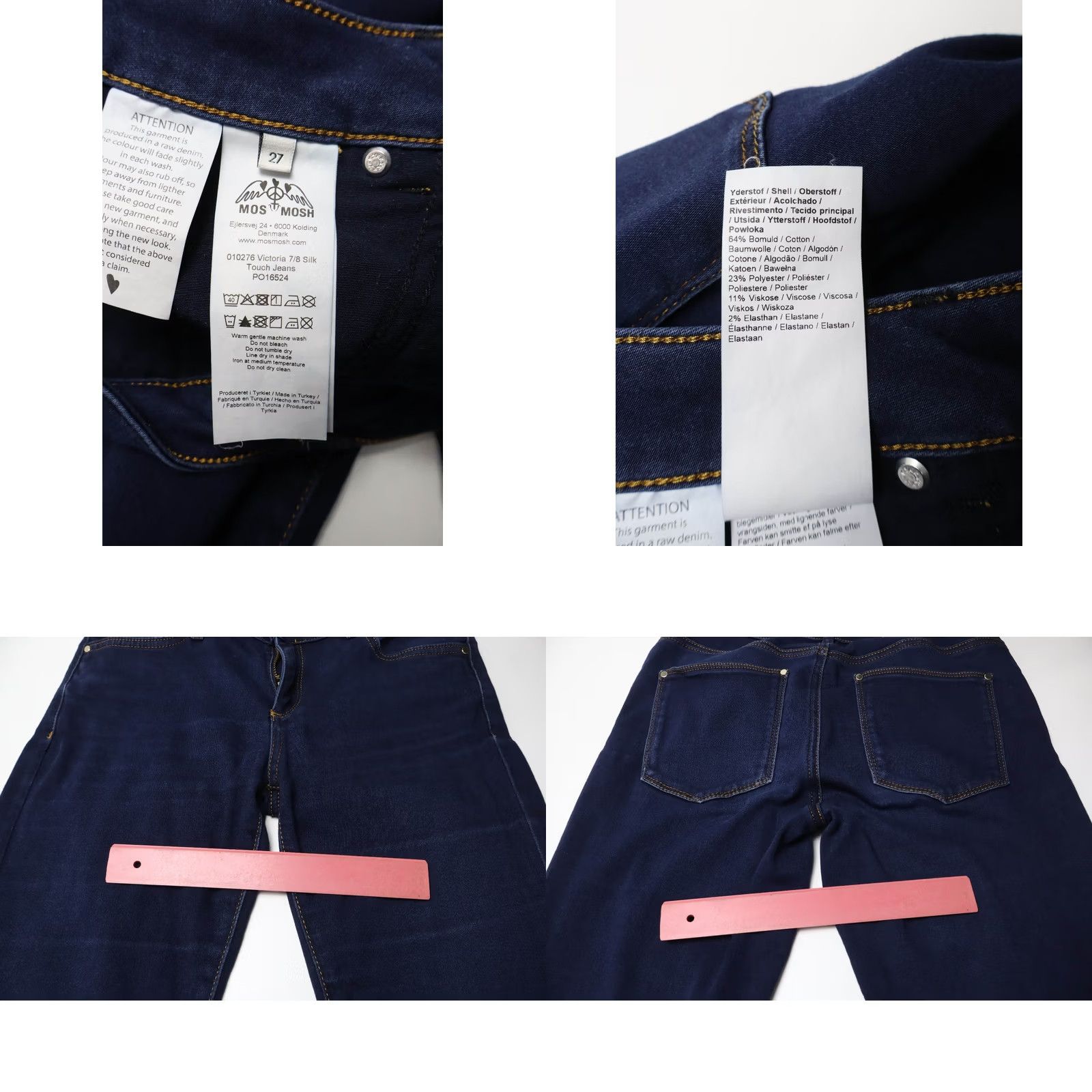 Vintage Mos Mosh Victoria 7/8 Silk Touch Jeans Women's W27 Stretch Whiskers Skinny Fit Jeans Size 27" / US 4 / IT 40 - 8 Thumbnail