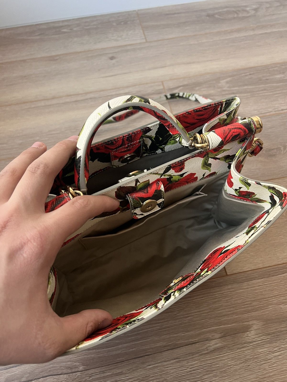 Dolce & Gabbana Dolce & Gabbana Sicily Bag (Rose Print) Size ONE SIZE - 11 Thumbnail