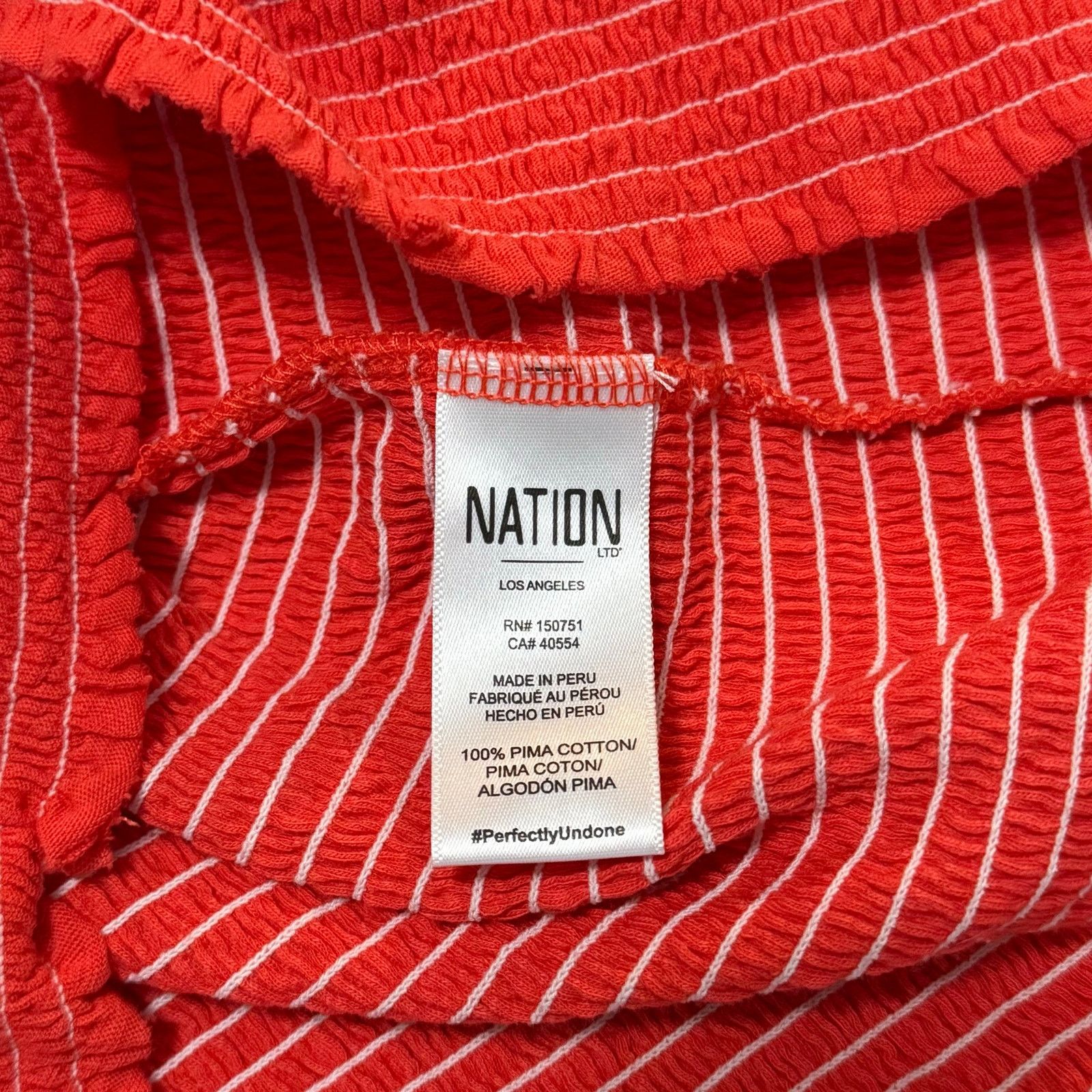 Nation LTD Nation Scarlett Smocked Flutter Sleeve Top Cotton Red Small Size S / US 4 / IT 40 - 6 Thumbnail