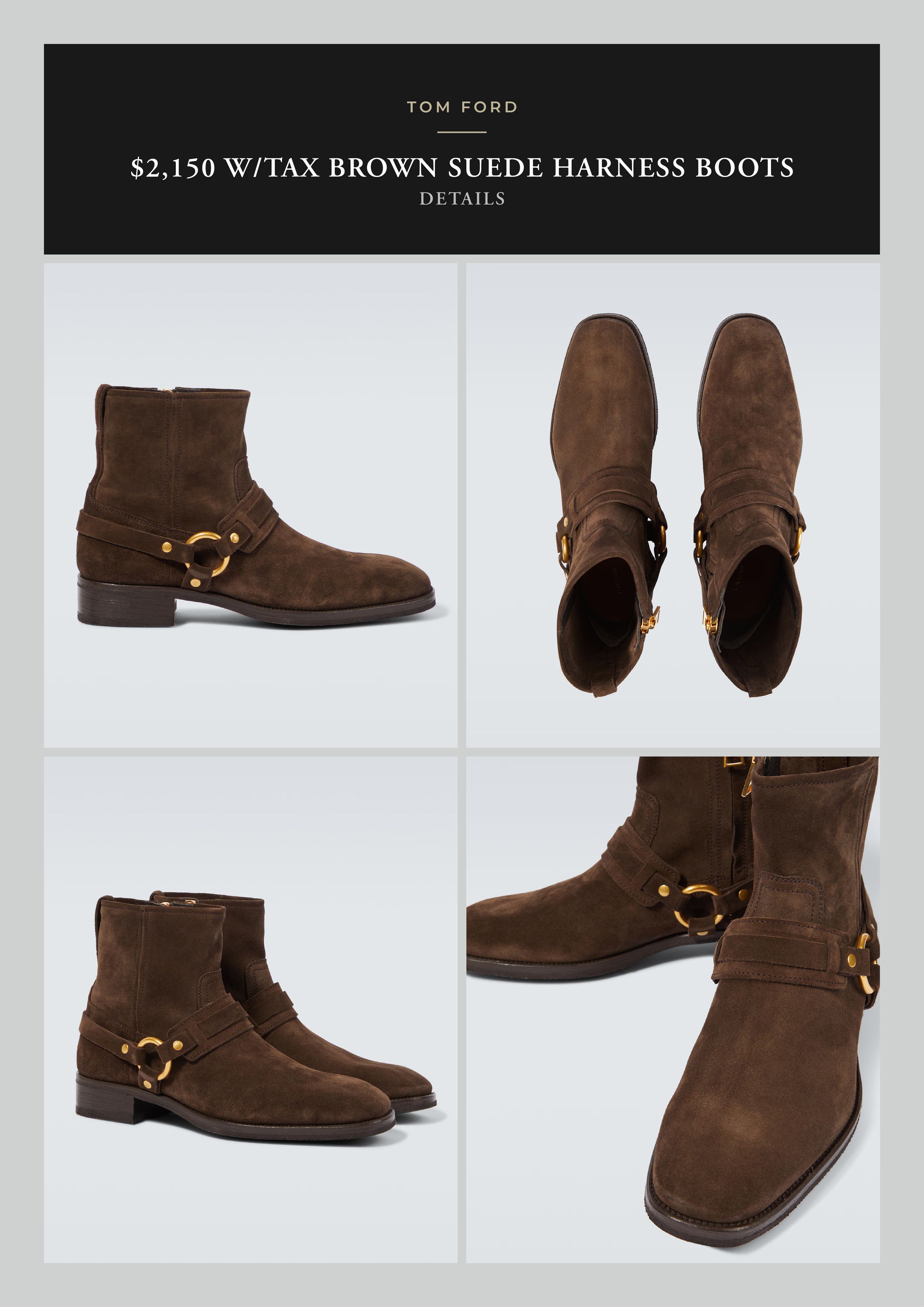 Tom Ford Best Dressed RARE $2,150 w/Tax TOM FORD Suede Harness Boots Size US 10.5 / EU 43-44 - 2 Thumbnail