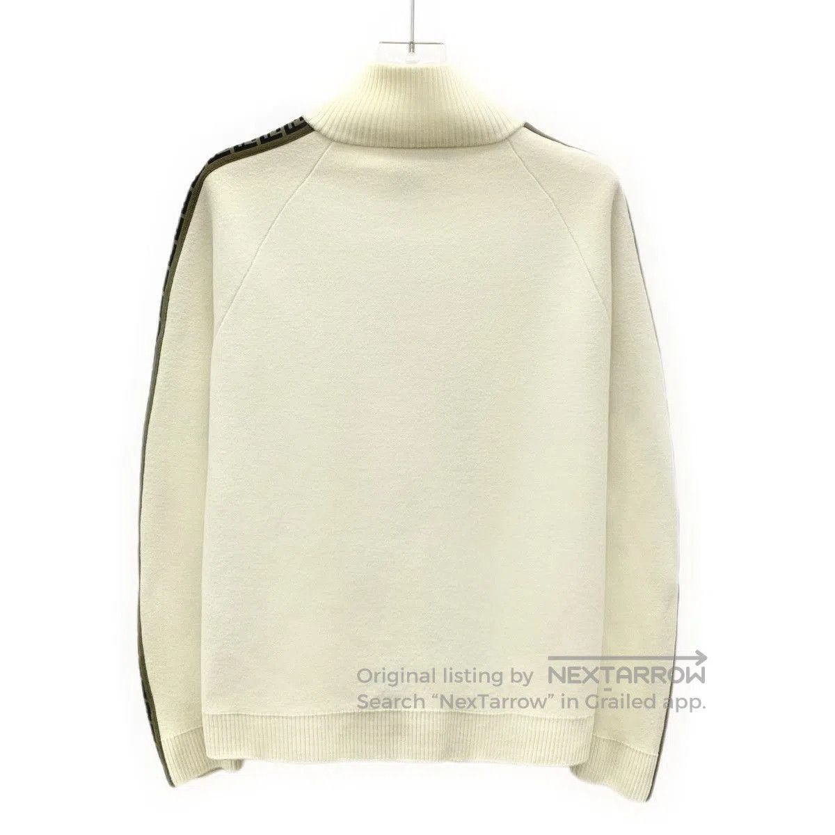 Fendi White Zip-Up Sweatshirt with Side Stripes. Size US L / EU 52-54 / 3 - 2 Thumbnail