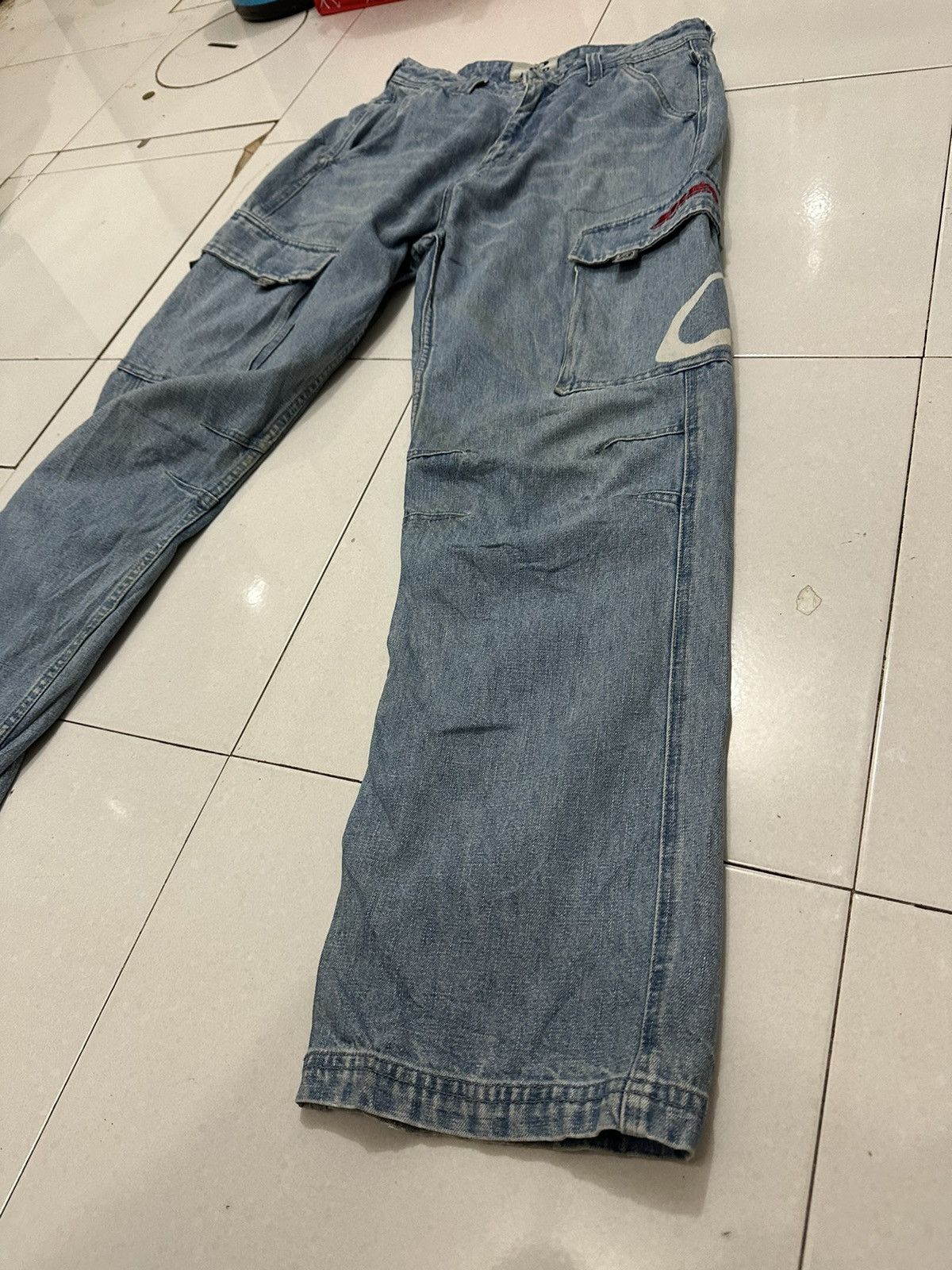 Vintage VTG PIKO Baggy Cargo Distress Pants Size US 30 / EU 46 - 5 Thumbnail