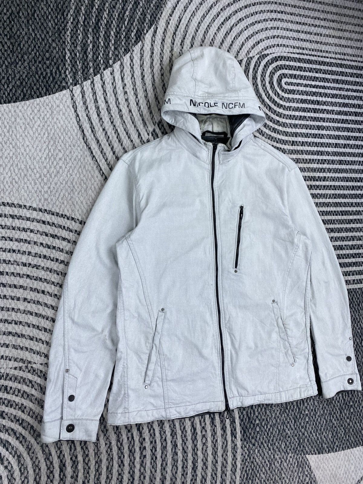 Nicole Club Vintage Nicole NCFM Light Grey Zip-Up Hooded Jacket Size US M / EU 48-50 / 2 - 3 Thumbnail