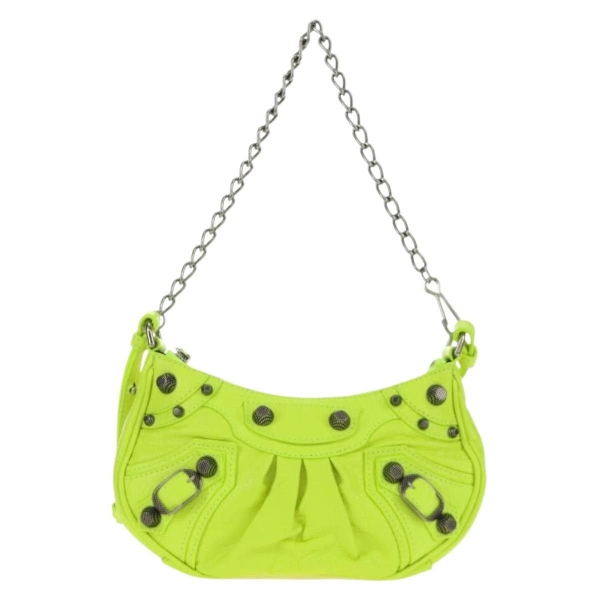 Balenciaga Balenciaga Chain Le Cagole XS Shoulder Bag Green Size ONE SIZE - 1 Thumbnail