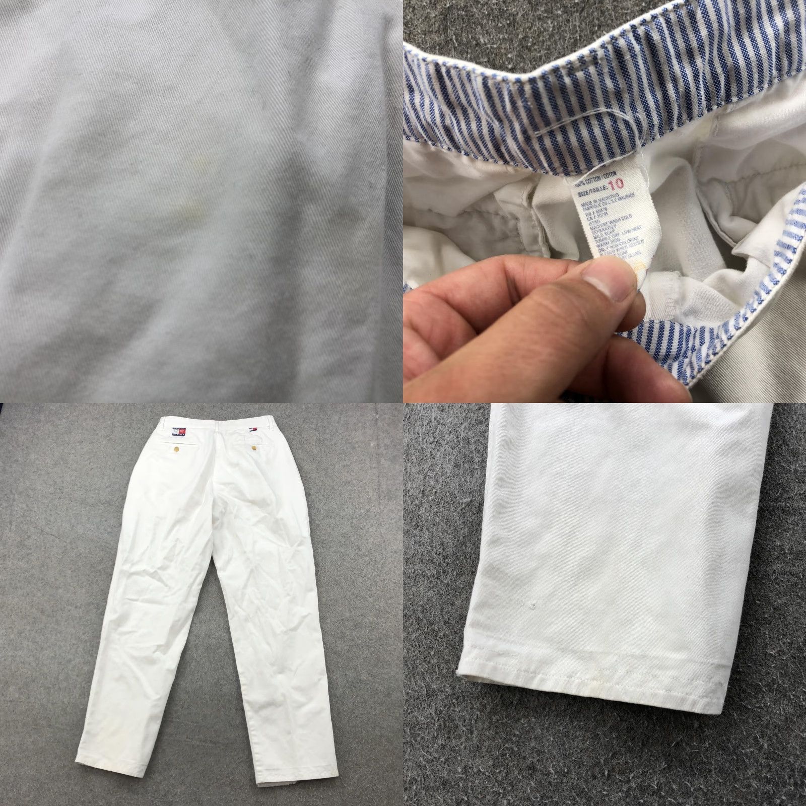 Tommy Hilfiger VINTAGE Tommy Hilfiger Pants Womens 10 White Straight Leg Casual Preppy Logo 90s Womens Size 32" / US 10 / IT 46 - 8 Thumbnail