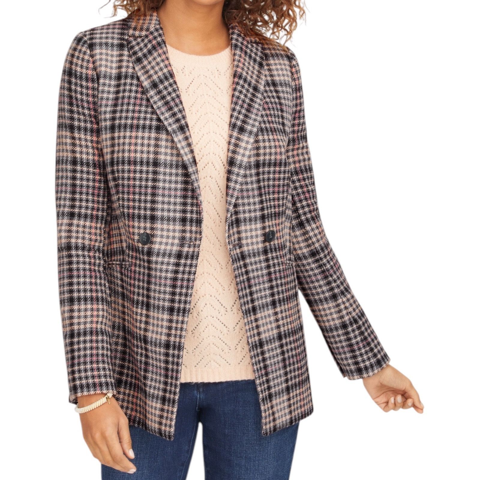 Other Talbots Double Breasted Bradwell Plaid Blazer Jacket Gray 16 Size XXL / US 16-18 / IT 52-54 - 2 Thumbnail