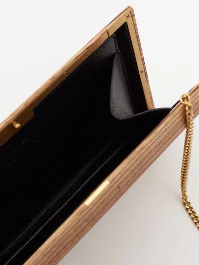 Saint Laurent Paris o1s1wg110925 Size: OS / New Arrival Wood Clutch in Brown Size ONE SIZE - 4 Thumbnail