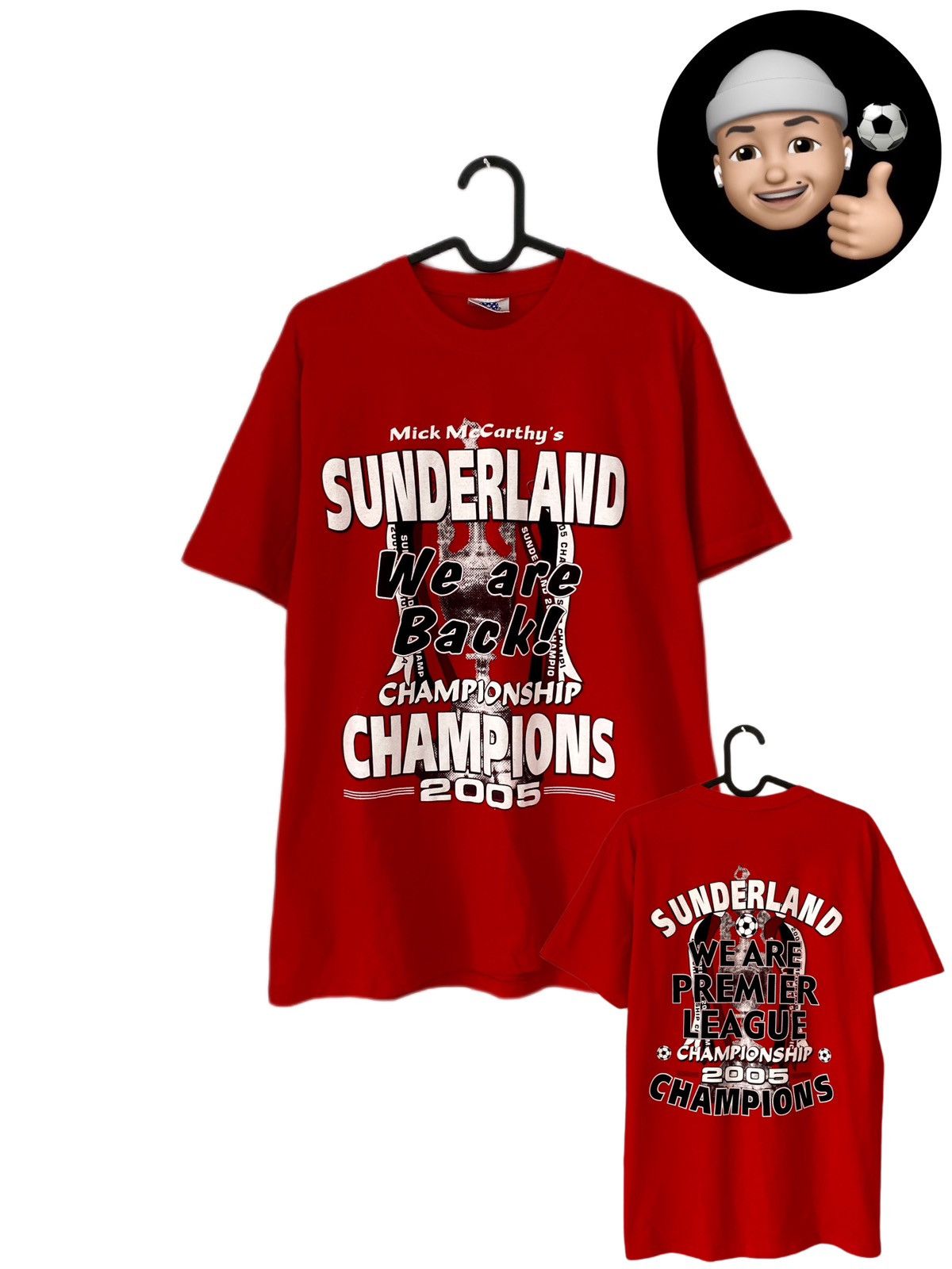 Vintage 2005 2006 Sunderland Champions Back Vintage Retro Soccer Tee Size US M / EU 48-50 / 2 - 1 Thumbnail