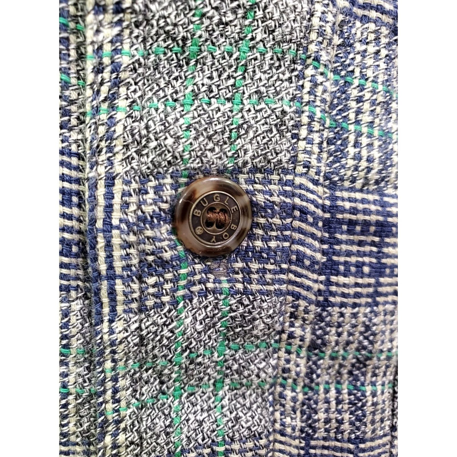 Bugle Boy VINTAGE Bugle Boy Flannel Shirt Long Sleeve Mens Size S Gray Plaid Gold Crest Button-Up Casual Shirt Size US S / EU 44-46 / 1 - 7 Thumbnail