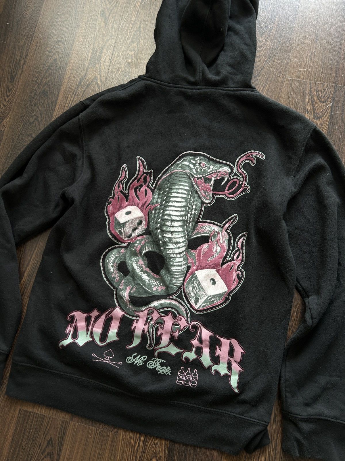 No Fear No Fear big print skulls Y2K distressed zip hoodie Size US XL / EU 56 / 4 - 2 Thumbnail
