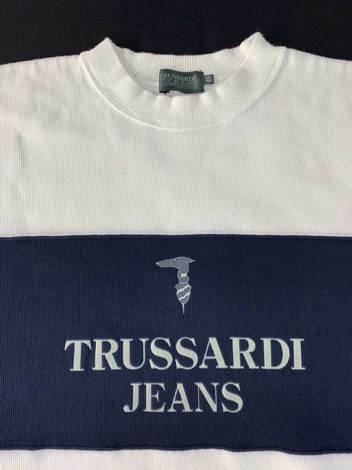 Trussardi 90s Trussardi Jeans Crewneck Sweatshirt Black Block Design Size US L / EU 52-54 / 3 - 3 Thumbnail