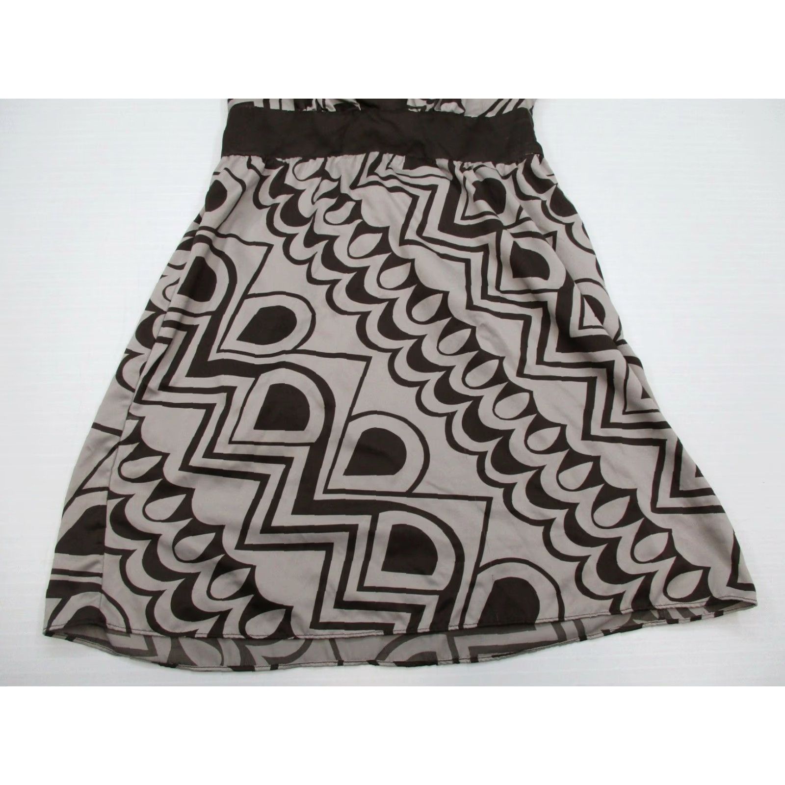 Mossimo MOSSIMO Women's Dress A-line V-neck Sleeveless Mini Brown Size M / US 6-8 / IT 42-44 - 3 Thumbnail