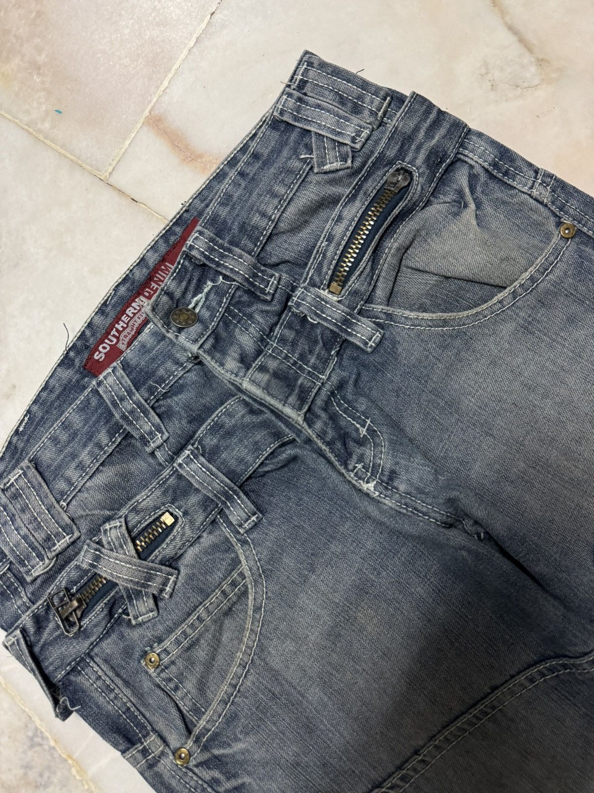 Seditionaries 💥DOUBLE WAIST💥VINTAGE SOUTHERN PUNK JEANS WHISKER RARE DENIM Size US 30 / EU 46 - 4 Thumbnail