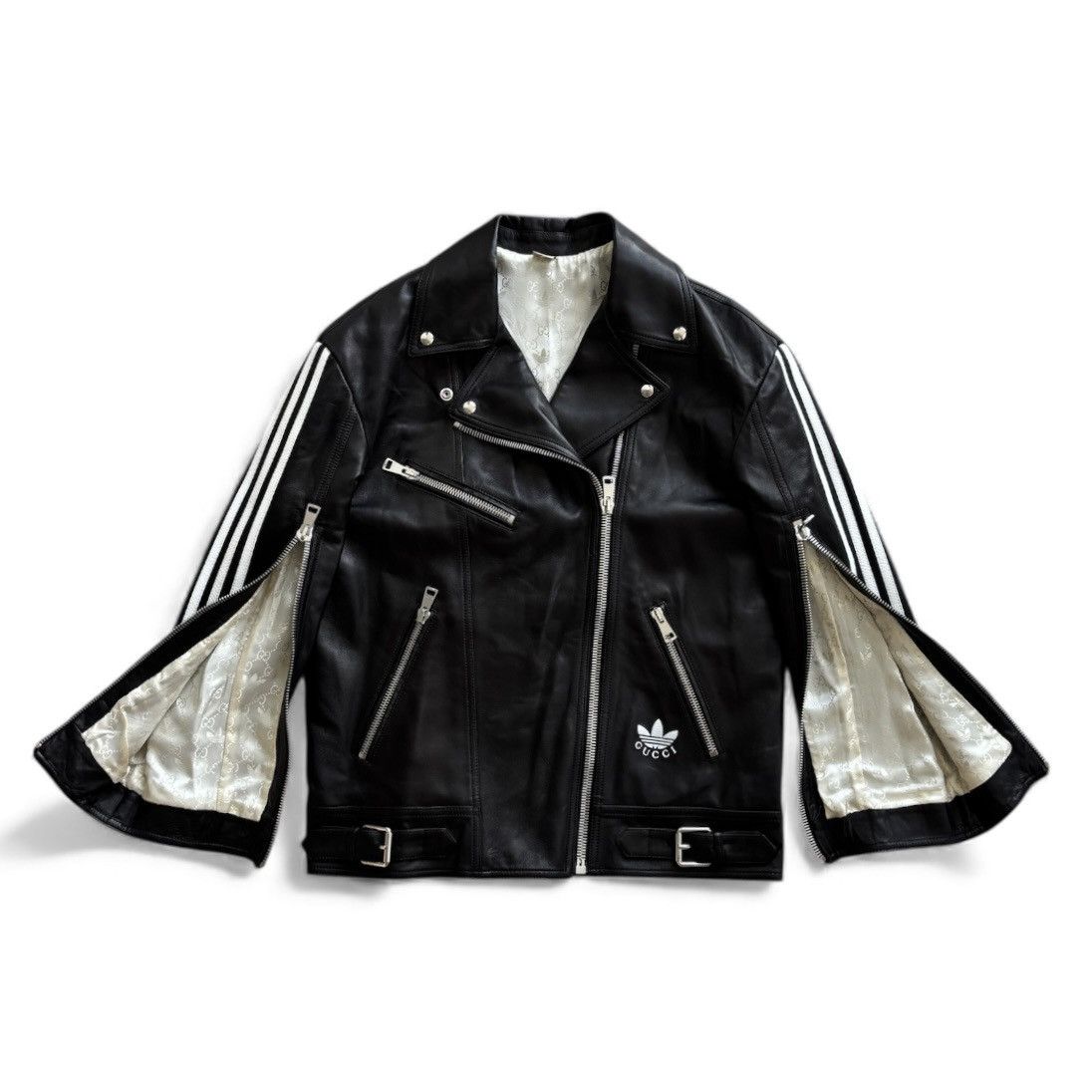 Adidas × Gucci Gucci Adidas Leather Biker Jacket Size US M / EU 48-50 / 2 - 4 Thumbnail