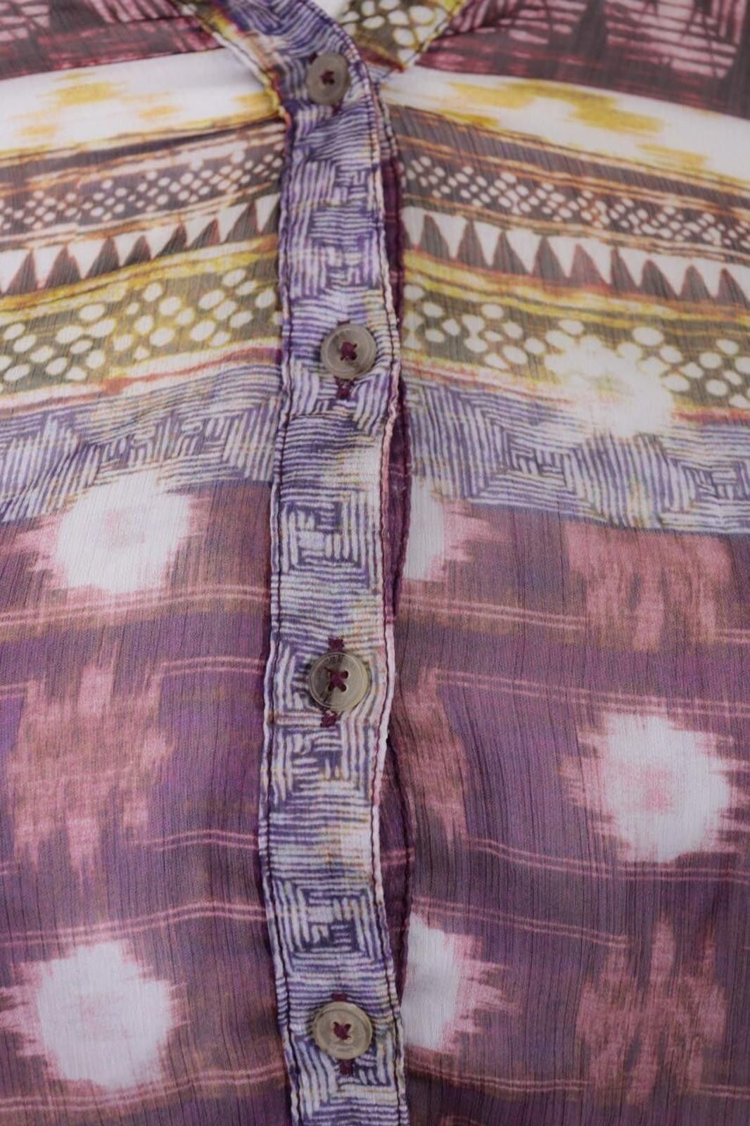 Designer Emily Van Den Bergh Burgundy Aztec Blouse Shirt Size 40 Size M / US 6-8 / IT 42-44 - 4 Thumbnail