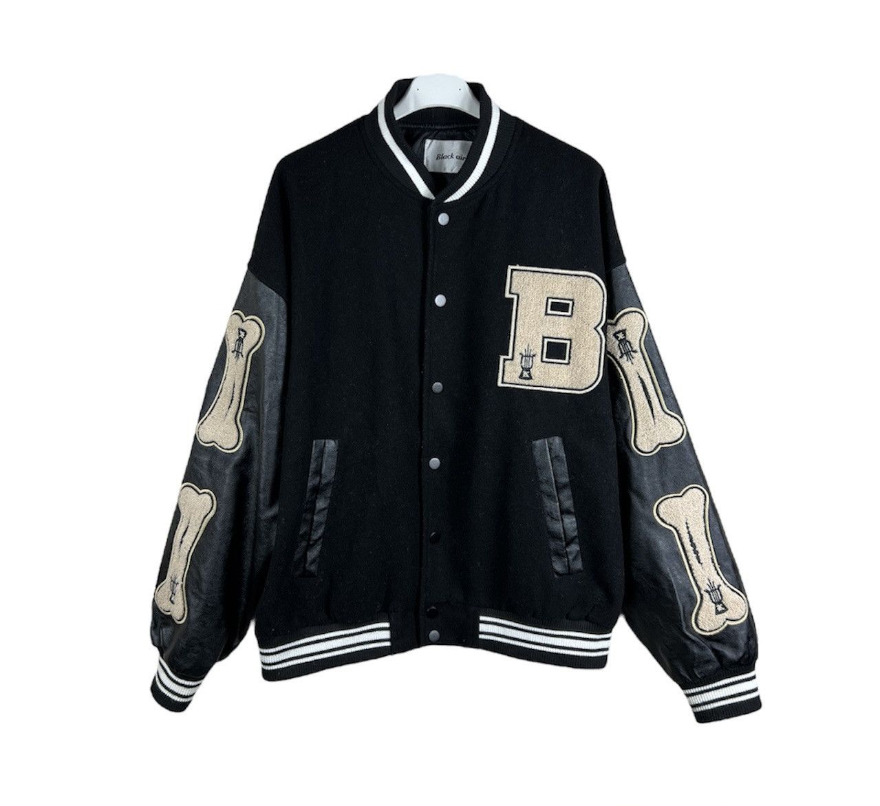 Japanese Brand Made Extreme leather wool varsity jacket kapital bones boxy Size US L / EU 52-54 / 3 - 1 Thumbnail