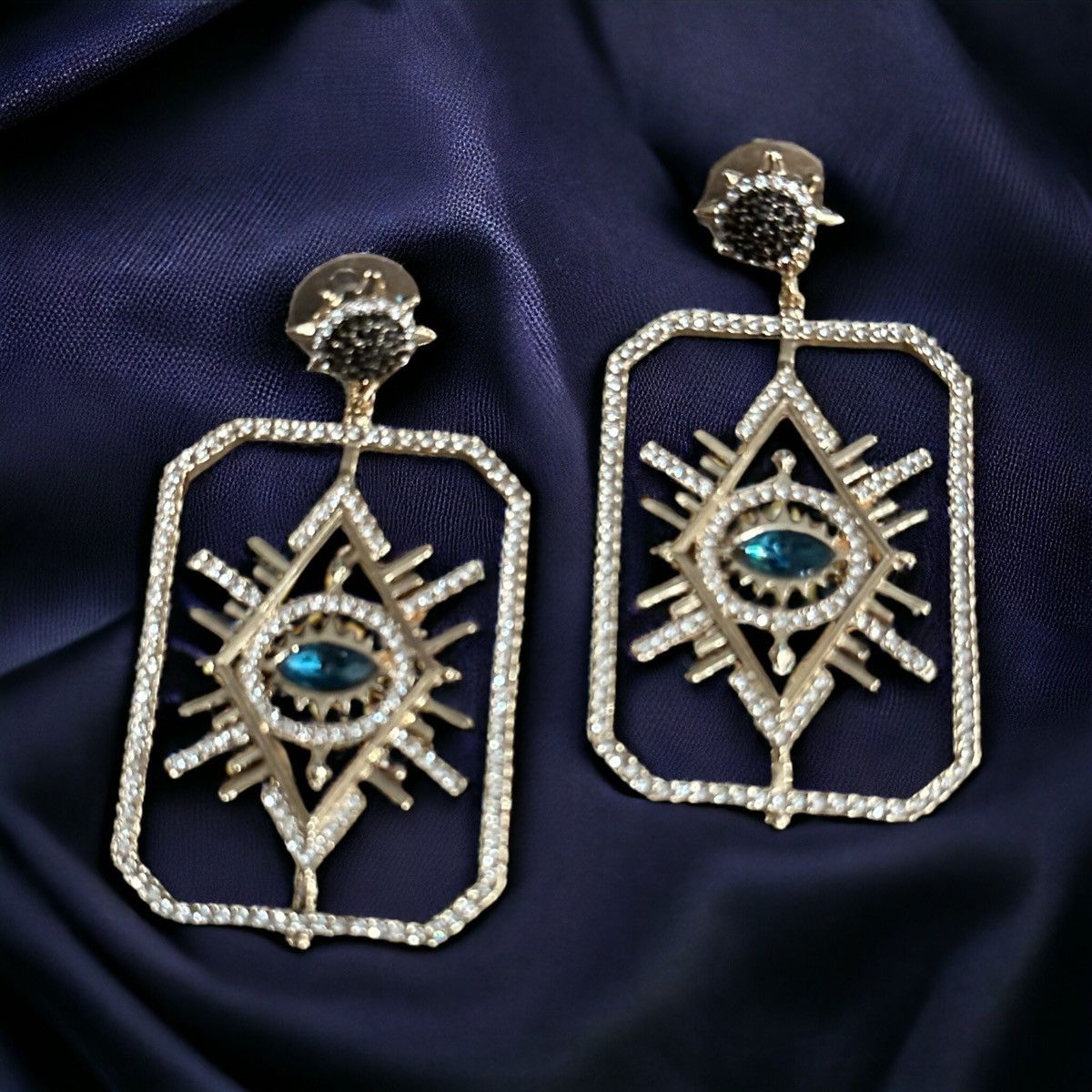 Other Tarot card rhinestone evil eye dangle earrings Size ONE SIZE - 1 Thumbnail