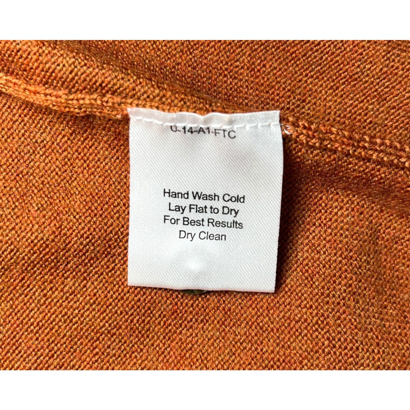 Pronto Uomo Pronto Uomo Men’s Collared Sweater Shirt Knit Merino Wool Burnt Orange L Deluxe Quality Pullover Size US L / EU 52-54 / 3 - 6 Thumbnail