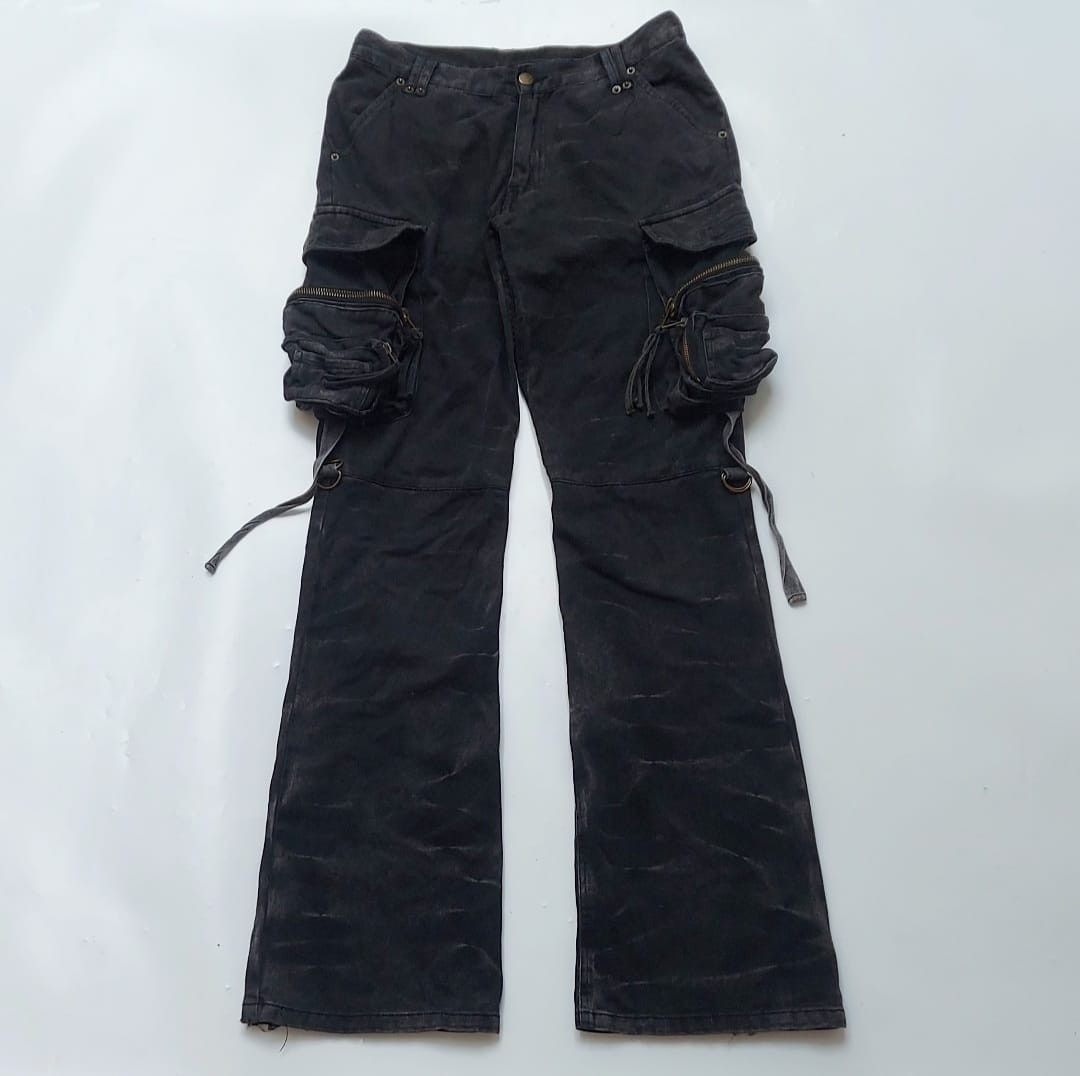 Vintage Rustenburg Denim Cargo Flare Pants Size US 29 - 2 Thumbnail