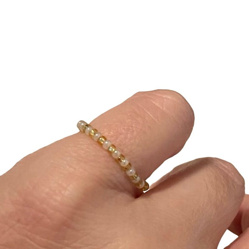 Other Little opalescent bead ring adjustable size 6 up to 10 Size ONE SIZE - 1 Thumbnail