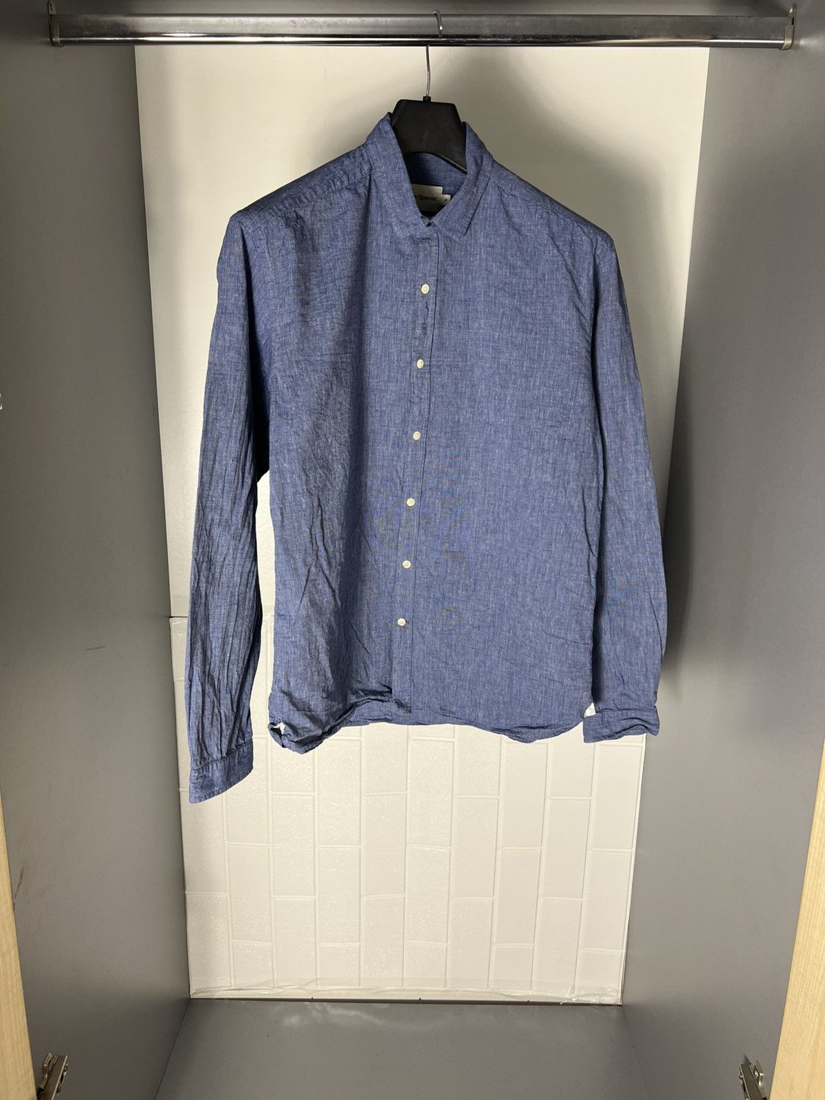 Oliver Spencer × Vintage VERY RARE OLIVER SPENCER LINEN DESIGNER SHIRT JAPAN STYLE Size US M / EU 48-50 / 2 - 3 Thumbnail