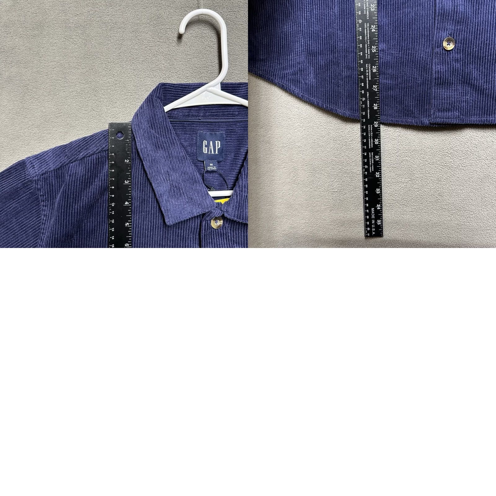 Gap NWT GAP Shirt Mens Medium Eclipse Blue Corduroy Long Sleeve Button Up MSRP 0 Size US M / EU 48-50 / 2 - 9 Thumbnail