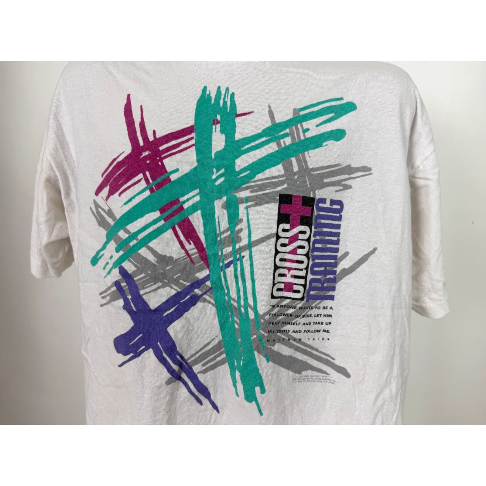 Vintage VINTAGE Living Epistles Shirt XL White 1990s 1992 Cross Training Jesus Christian Bible Graphic Print T-Shirt Men XL Size US XL / EU 56 / 4 - 4 Thumbnail