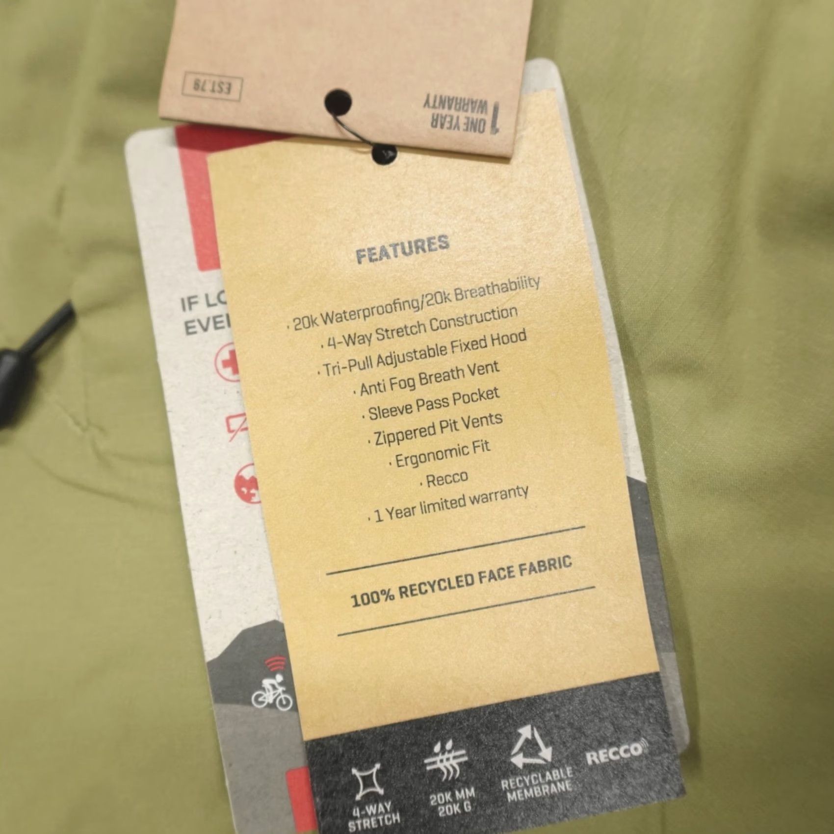 Dakine DAKINE Jacket Men's Size S Earth Green 3L Recco 20k Stretch Waterproof Windproof Hooded Zip Pockets Ski Shell Outdoor Casual Size US S / EU 44-46 / 1 - 4 Thumbnail