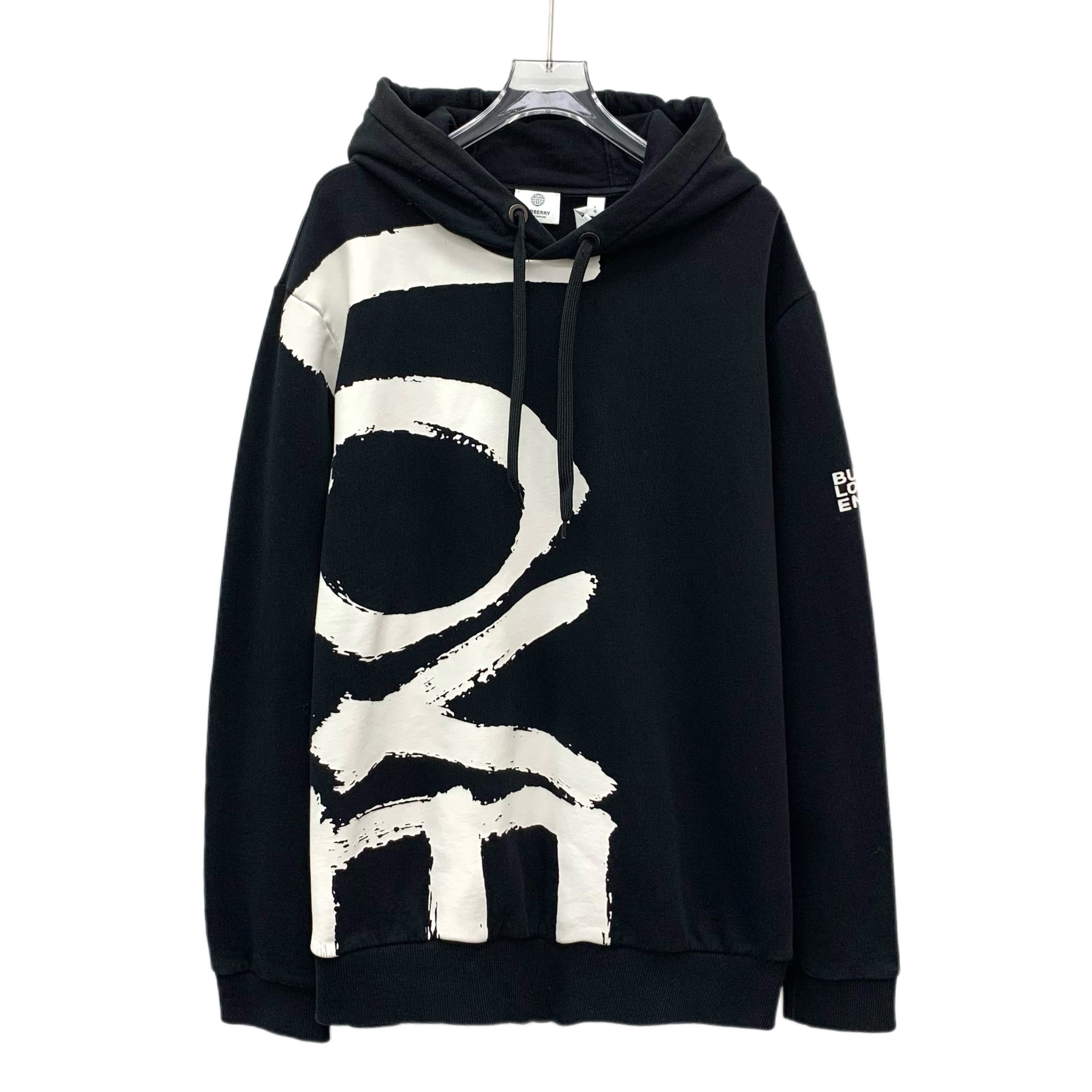 Burberry Burberry Letter Print Hoodie Black (L) Size US L / EU 52-54 / 3 - 1 Thumbnail