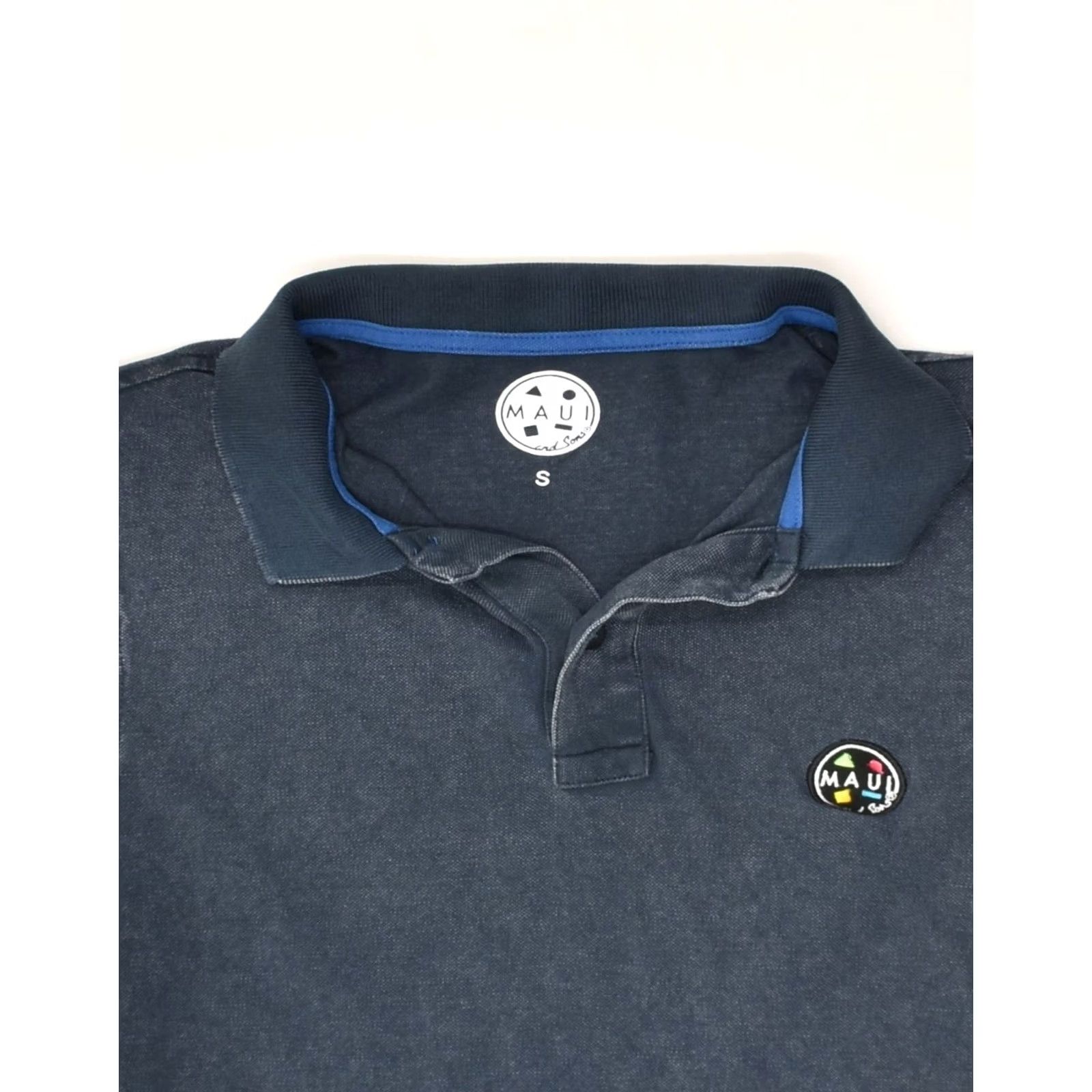 Vintage MAUI AND SONS Mens Polo Shirt Small Navy Blue Cotton VS01 Size US S / EU 44-46 / 1 - 3 Thumbnail