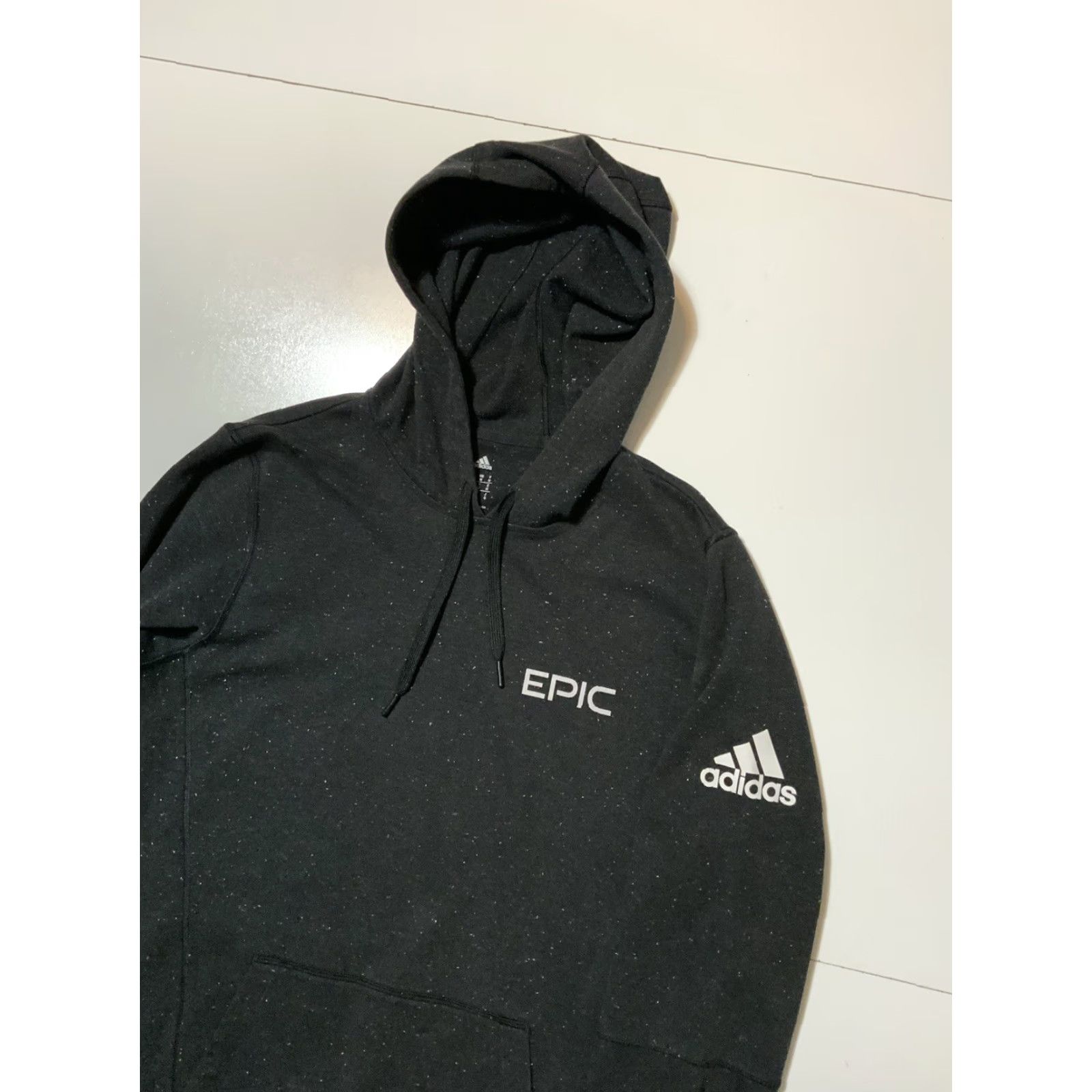 Adidas adidas Essentials Epic Speckled Charcoal Grey Fleece Pullover Hoodie M Mens Size US M / EU 48-50 / 2 - 3 Thumbnail