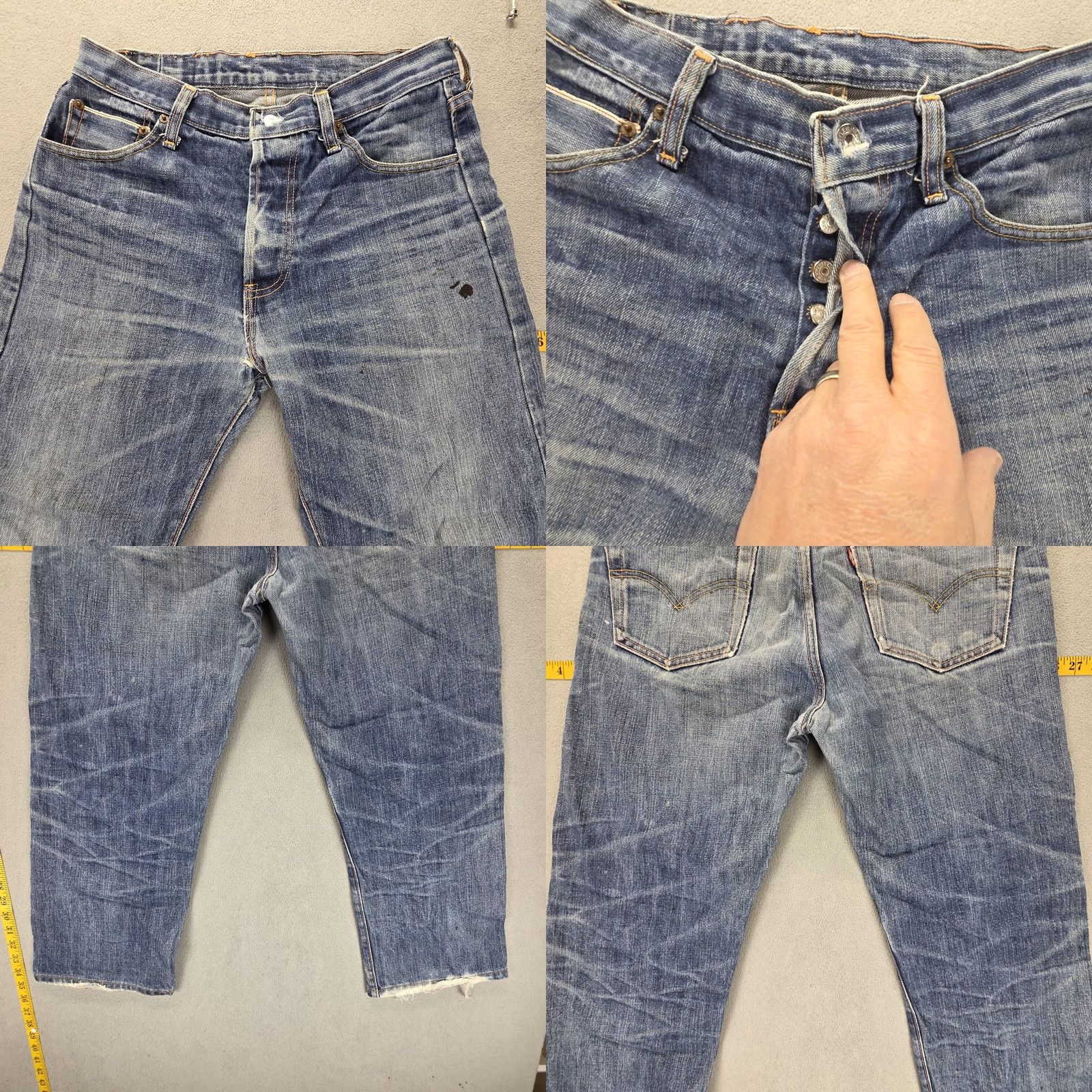 Levi's VTG Levi's 501 Jeans Mens Regular 30x24 Denim Blue Distressed Pockets Vintage 501XX USA Made Album 90s Mens? Size US 30 / EU 46 - 9 Thumbnail