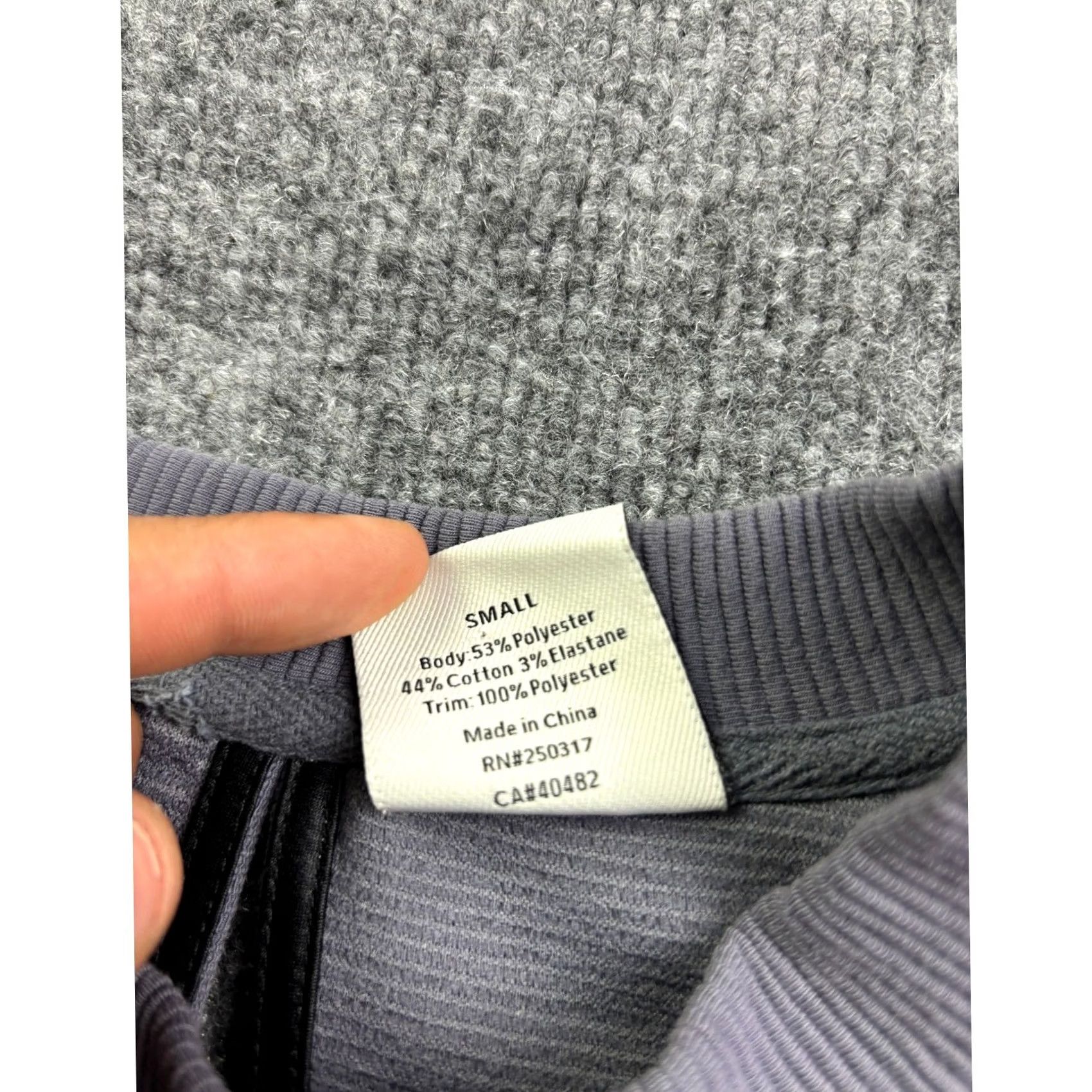 Varley Varley Sweatshirt Womens S Purple Ottoman Ribbed Split Back Pullover Pullover Striped Pocket Crew Neck Long Sleeve Size S / US 4 / IT 40 - 3 Thumbnail