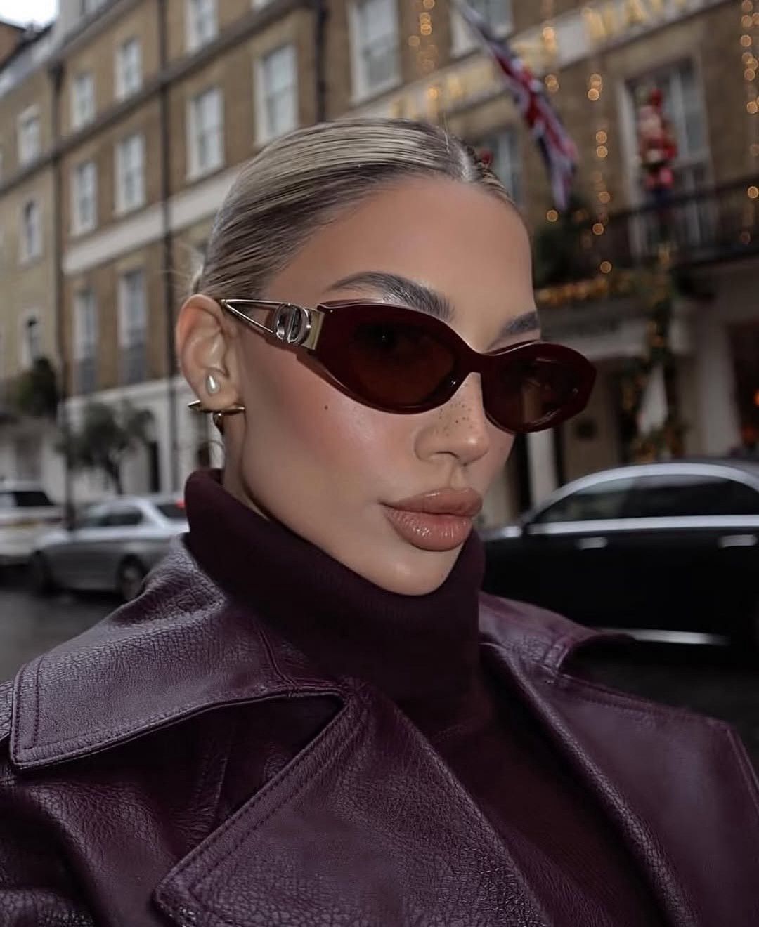 Dior Dior 30MONTAIGNE B6F 43F0 Sunglasses Pink/Gold Cat Eye Frame Size ONE SIZE - 6 Thumbnail