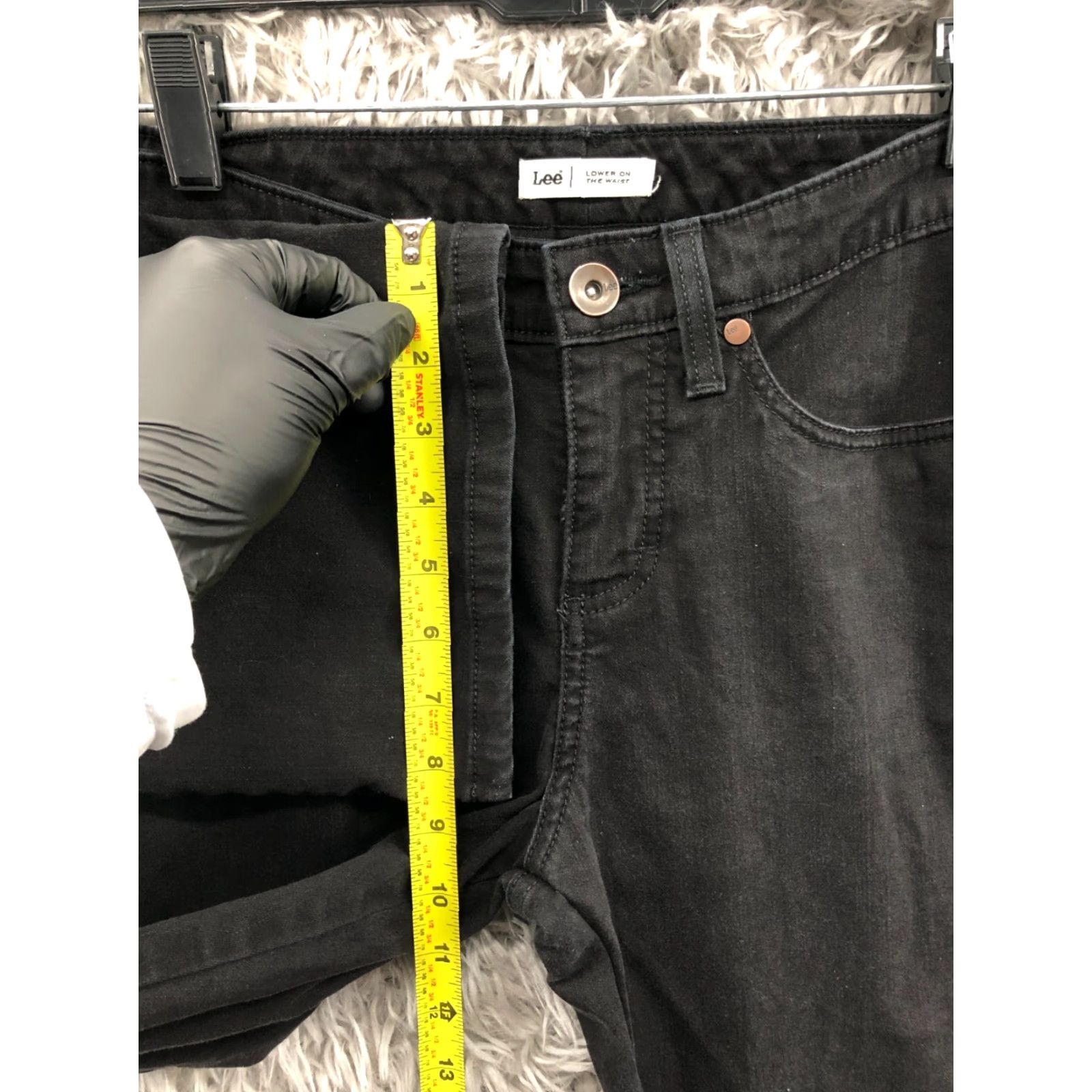 Lee Lee Jeans Mid Rise Black Denim Size 8 Womens Straight 5-Pocket Classic Comfort ZIP Belt Loops Size 30" / US 8 / IT 44 - 4 Thumbnail