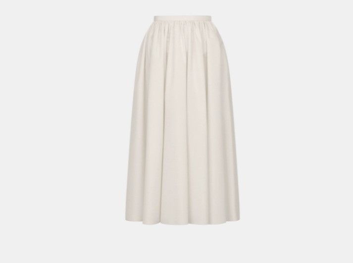 Dior o1sh3x0225 Flared Mid-Length Skirt in Ecru Size 30" / US 8 / IT 44 - 1 Thumbnail